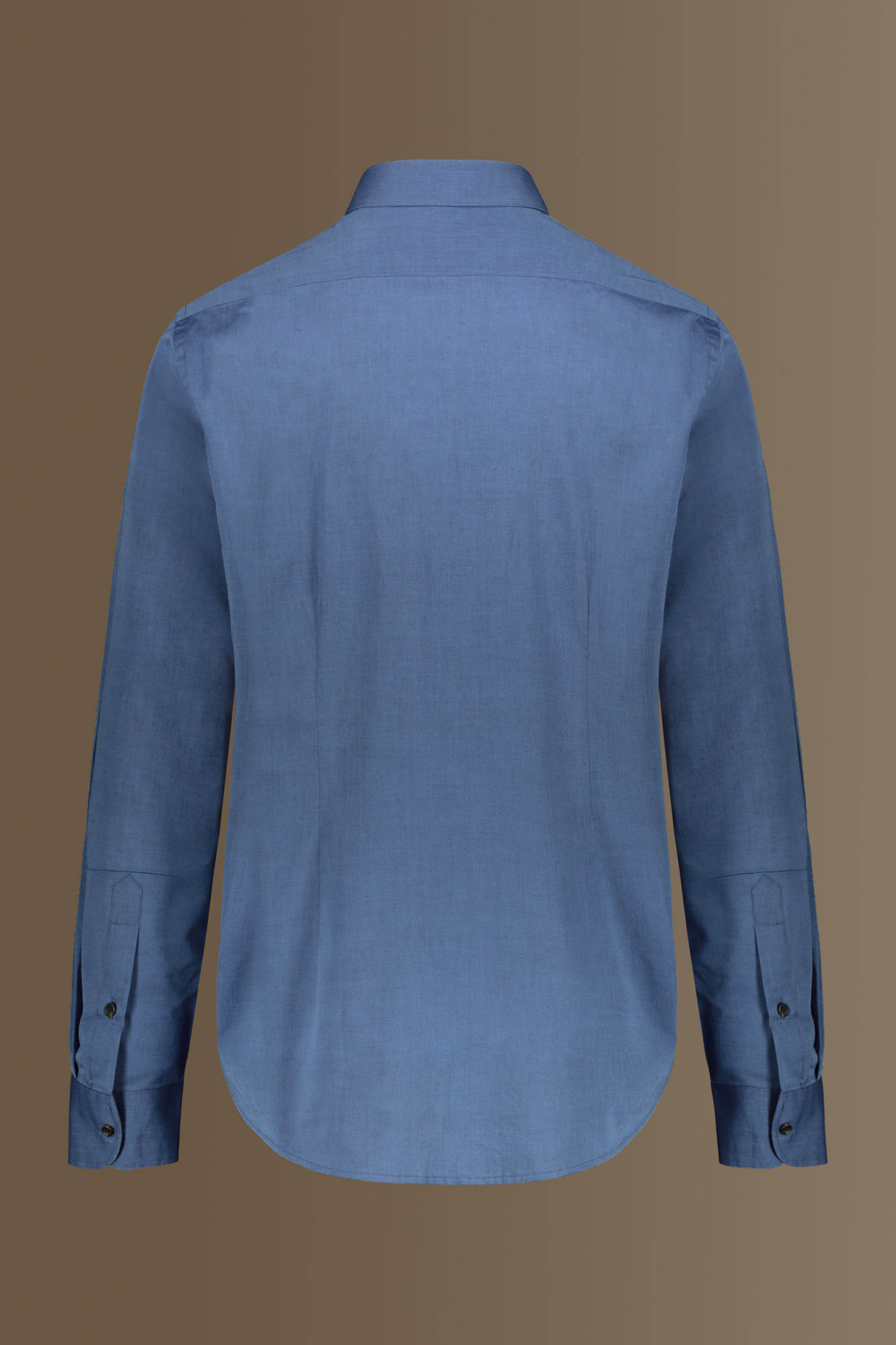 Camicia casual collo francese uomo tessuto chambray image number null