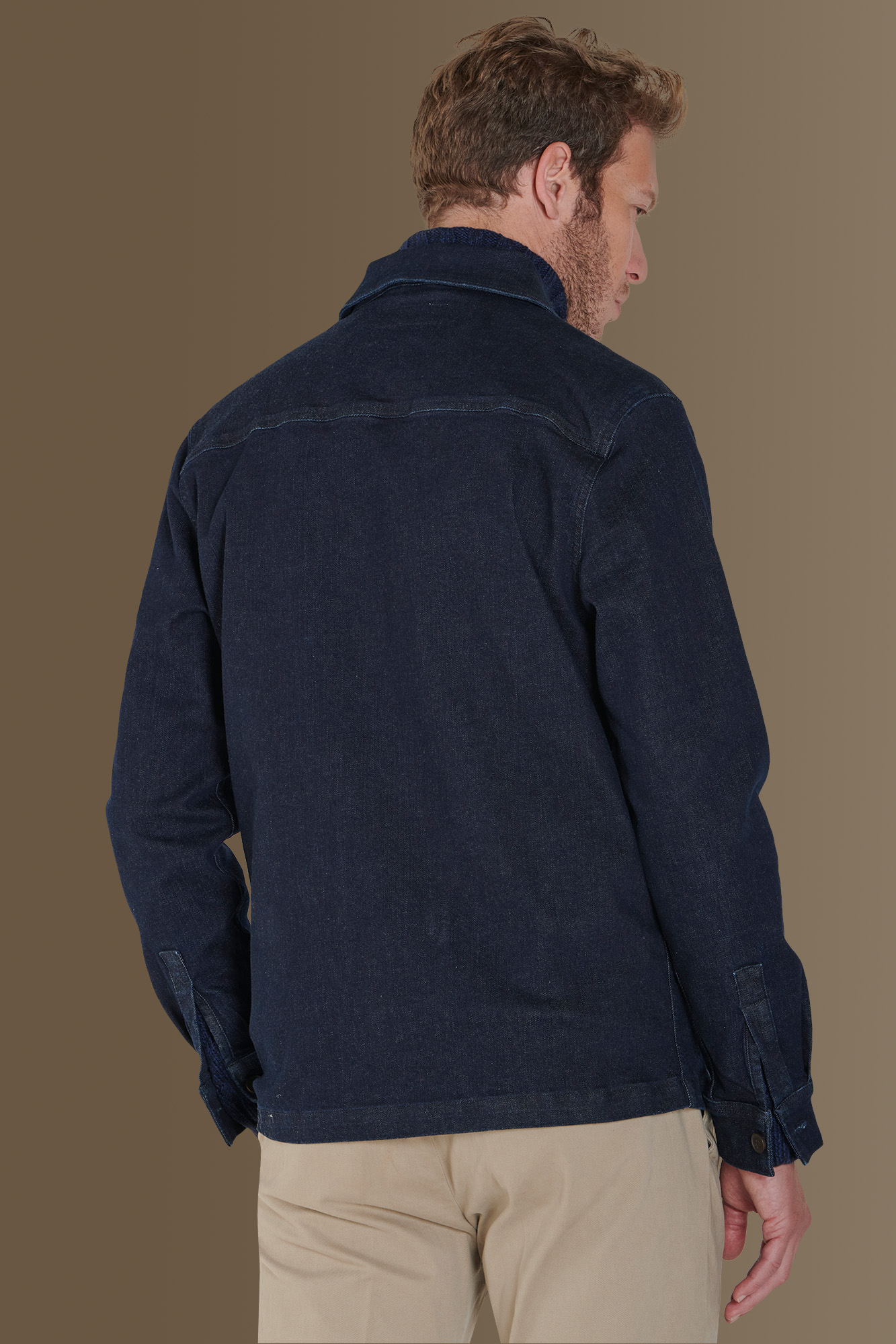 Overshirt in denim stretch made in italy image number null