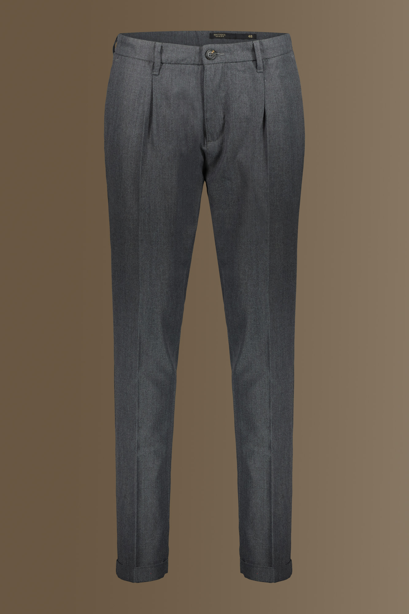 Chino trousers single pinces and turn-ups image number null