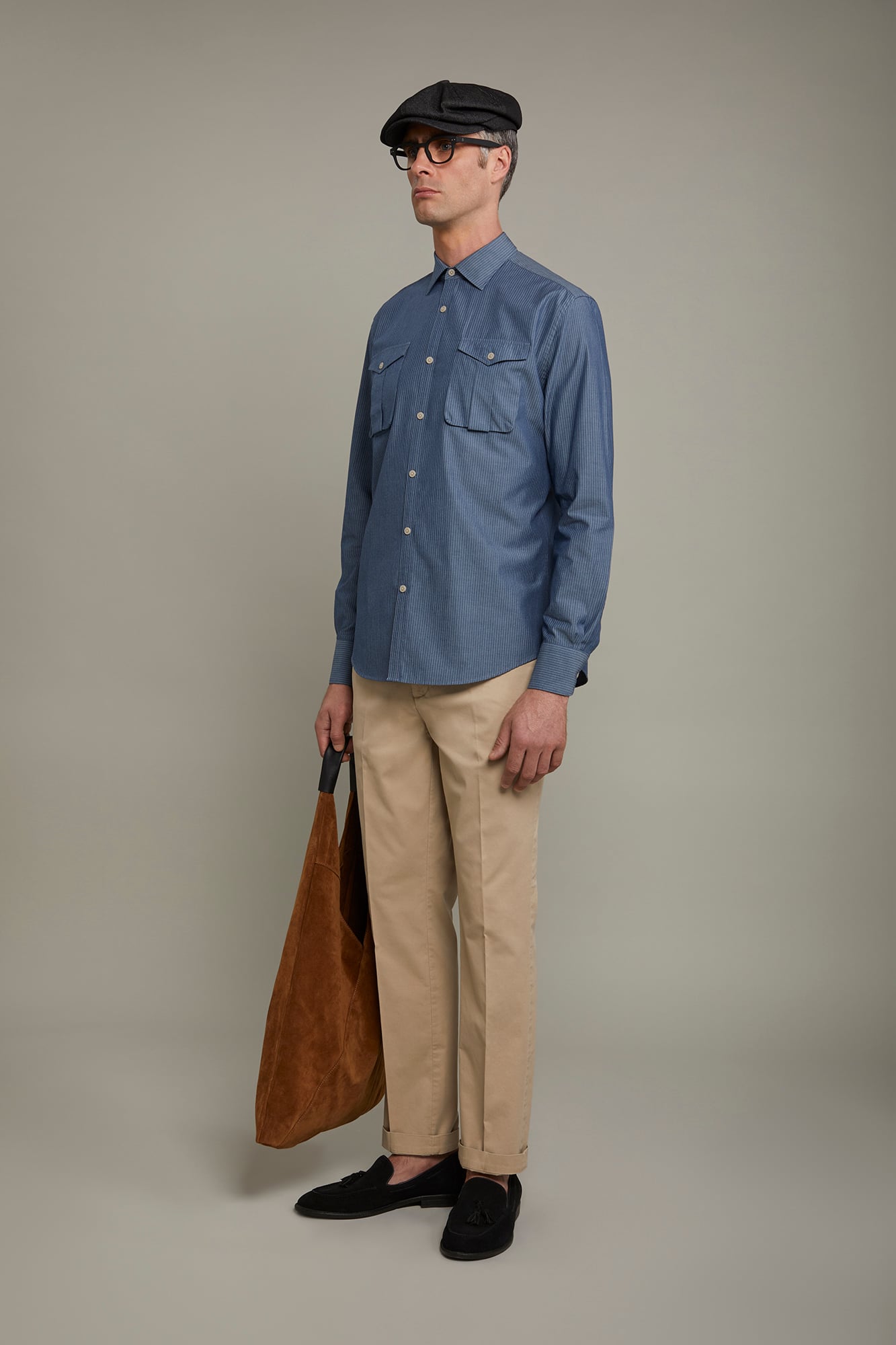 Chemise Homme élégante Ungaro Paris En Coton à Rayures (gessata) - Taille M (48 IT) - Occasion TB