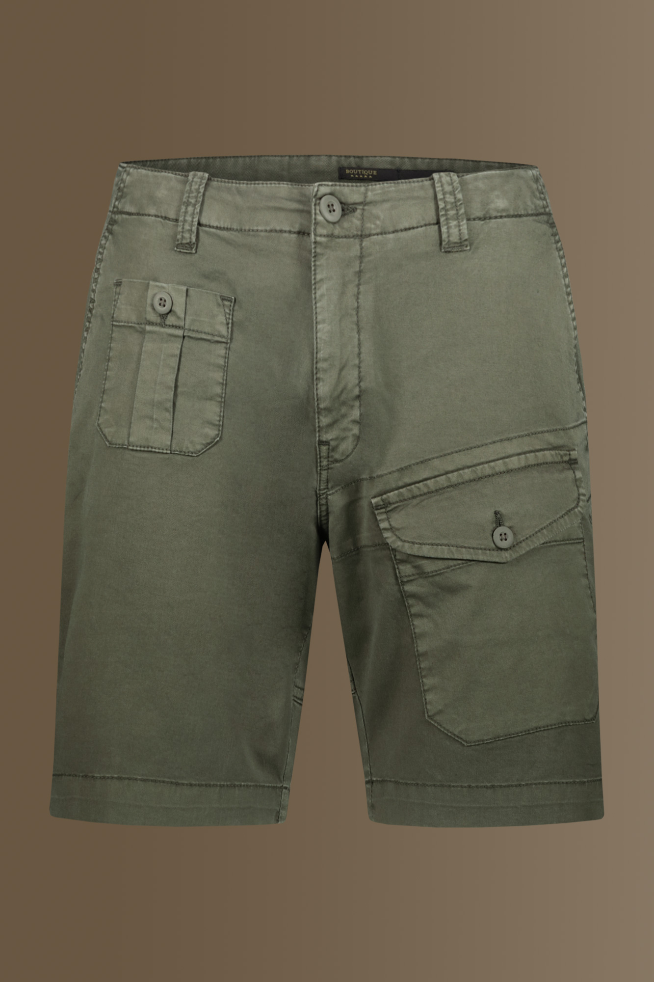 Bermuda with pocktes twill stretch fabric image number null