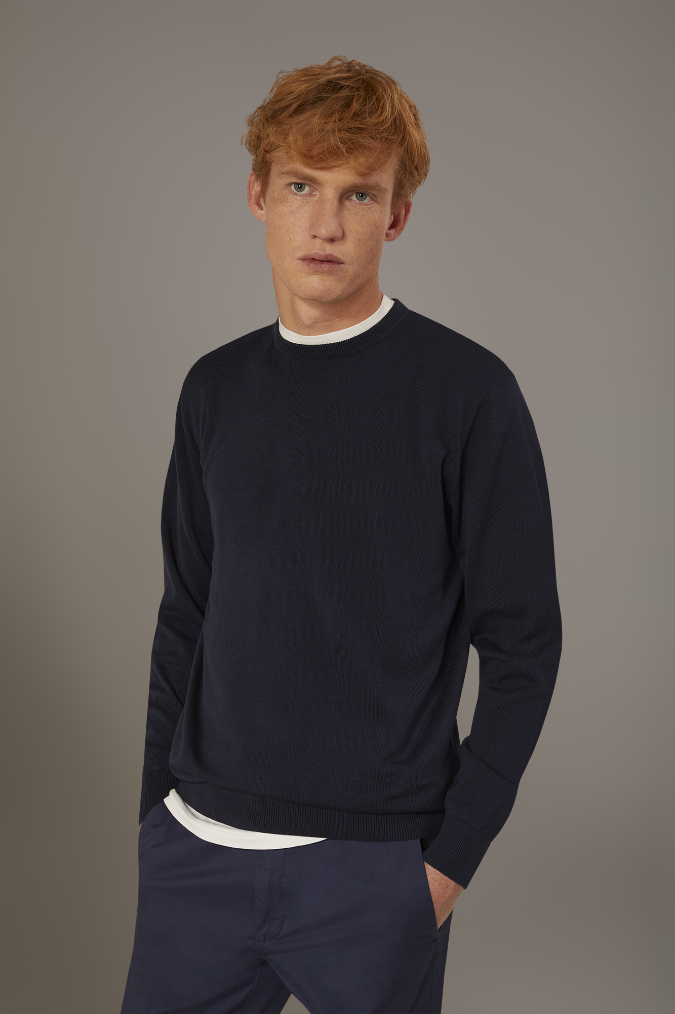 Pull rond col homme 100% coton image number null