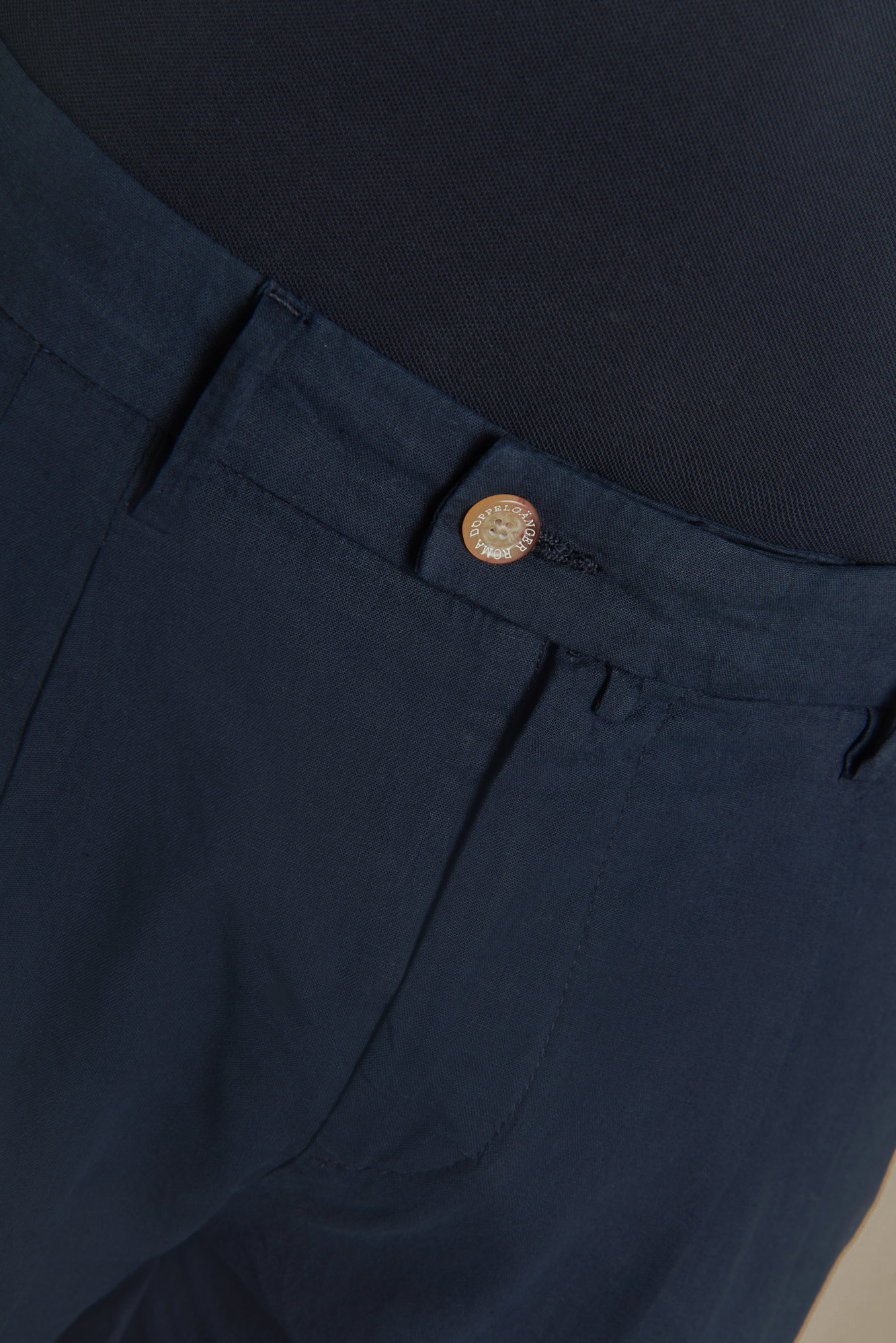 Pantalone chino misto lino con doppia pinces image number null