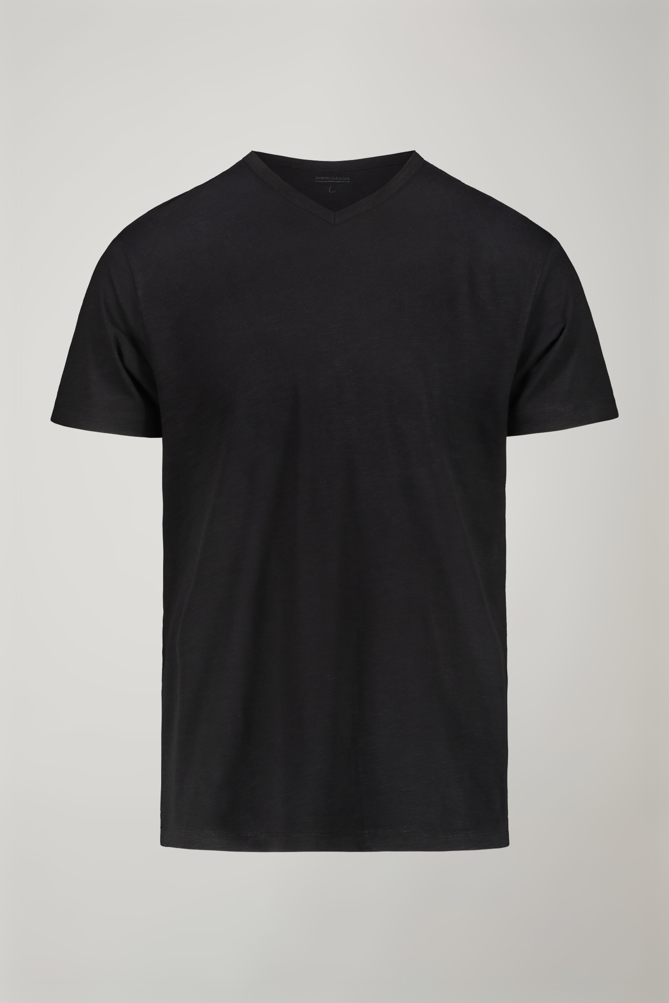 T-shirt uomo scollo a v 100% cotone effetto fiammato regular fit image number null