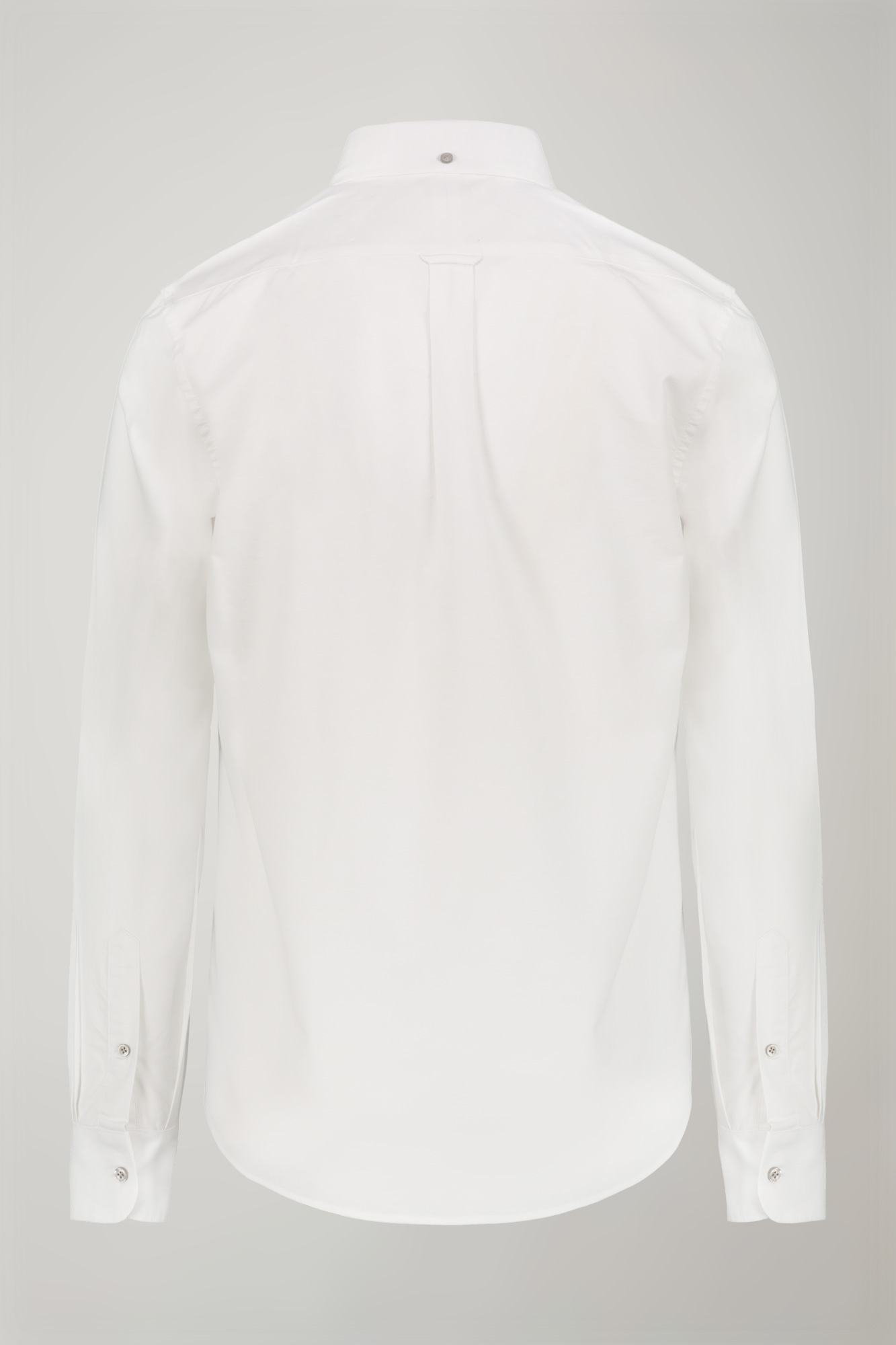 Einfarbiges Herrenhemd mit klassischem Button-Down-Kragen aus gestreiftem, extrem leichtem Oxford-Stoff in bequemer Passform image number null