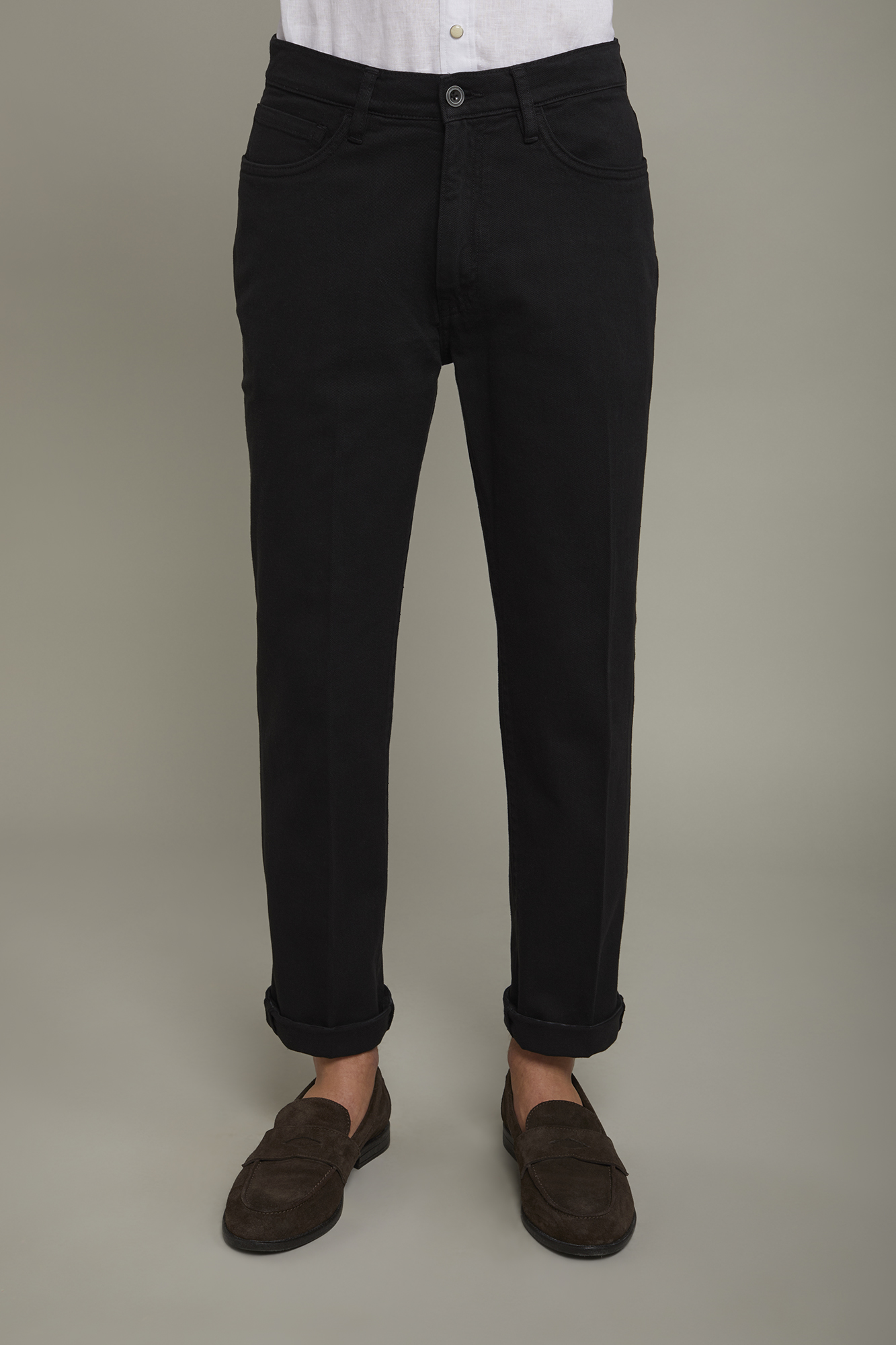 Pantalon homme 5 poches en coton sergé stretch coupe régulière image number null