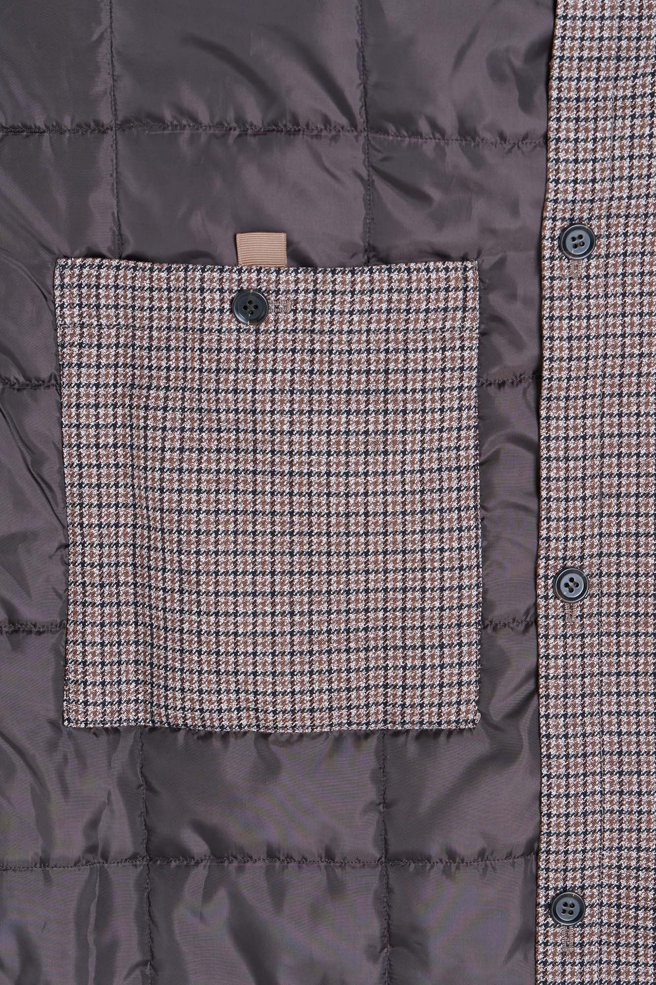 Cappotto imbottito tessuto micro fantasia a quadri image number null