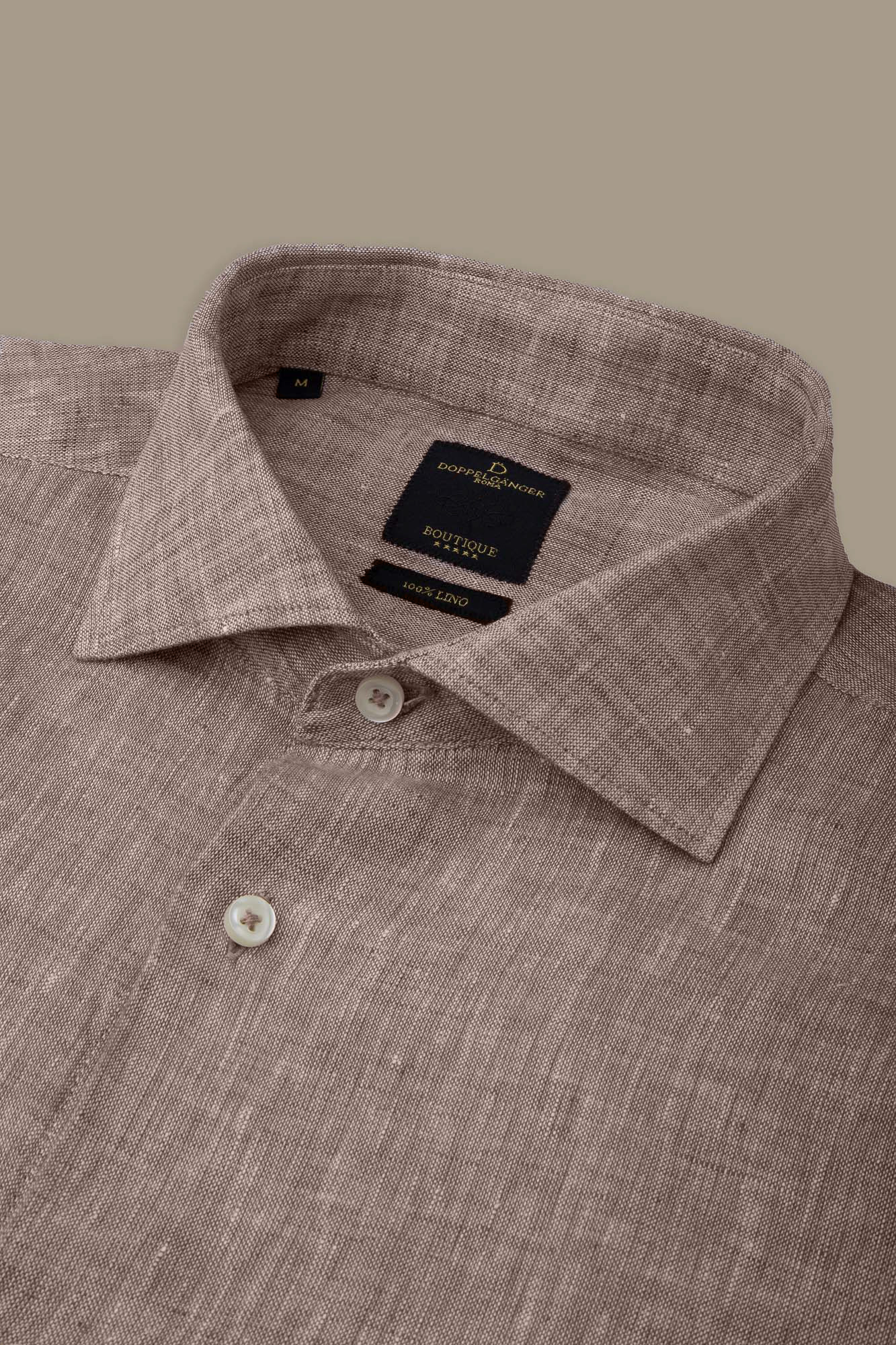 100% linen casual shirt french collar image number null