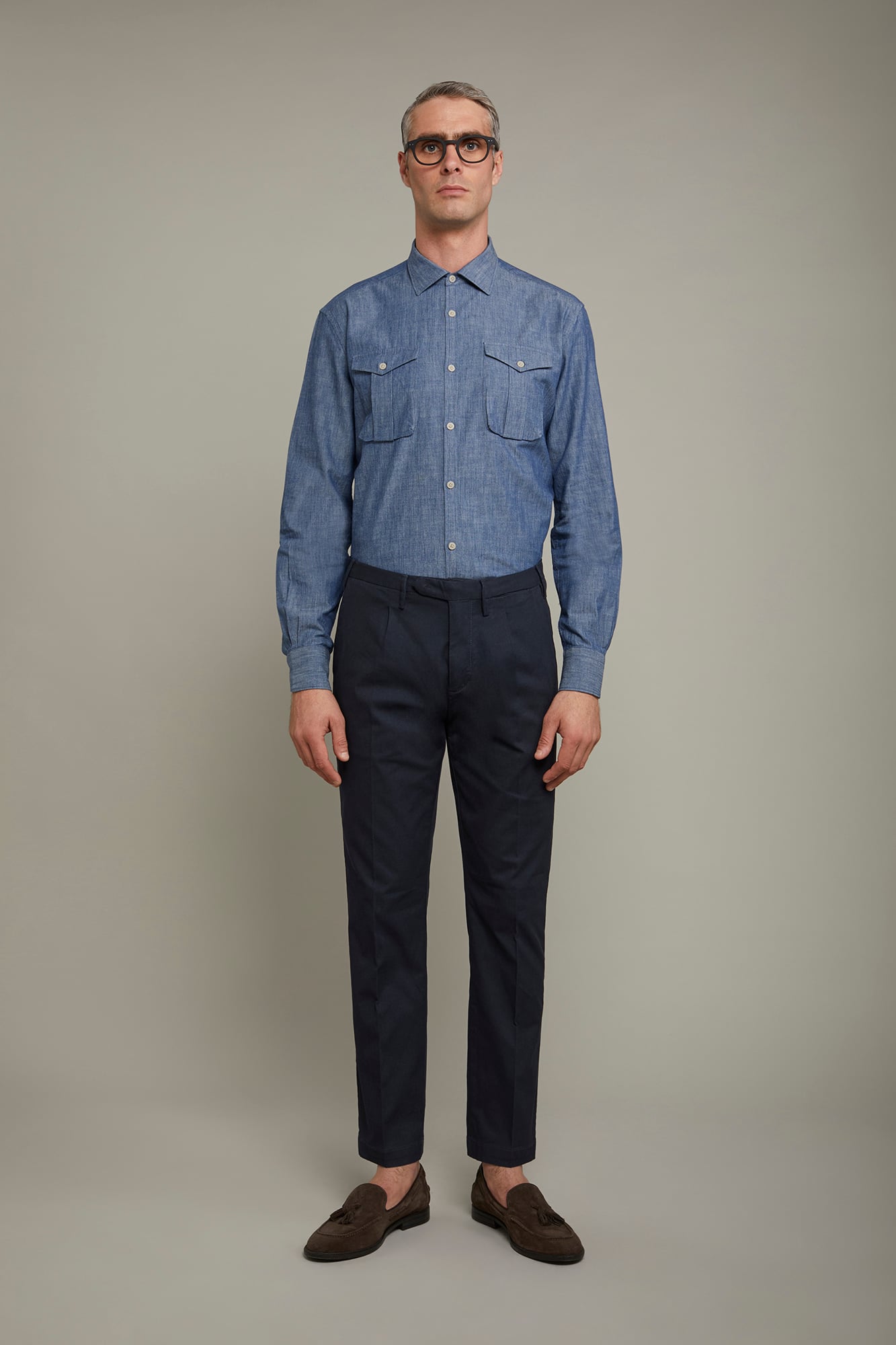 Rar pantaloni uomo con pinces tortora main image 1