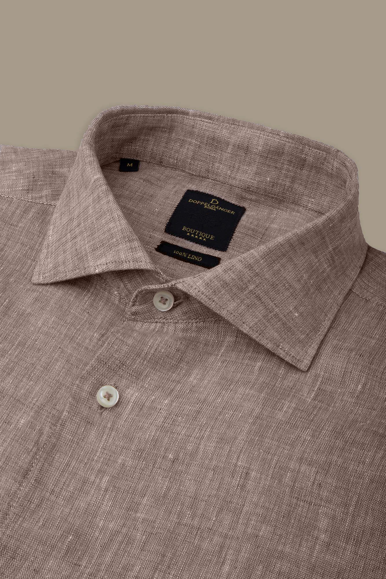 Camicia casual uomo collo francese 100% lino image number null