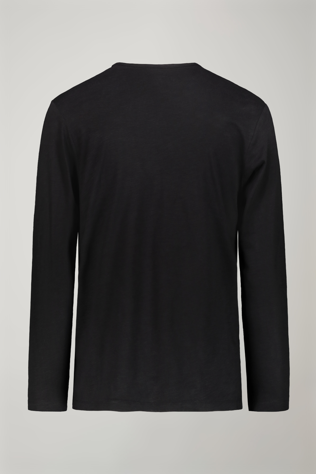 Herren-T-Shirt mit V-Ausschnitt und langen Ärmeln aus 100 % Slub-Baumwolle in normaler Passform image number null