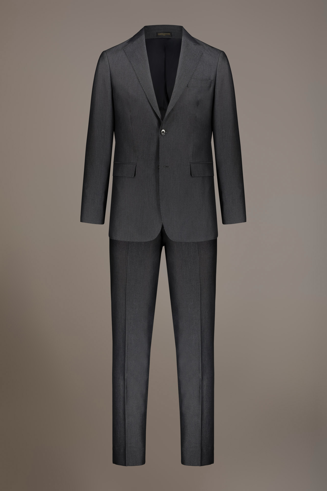 Abito monopetto con pantalone senza pinces tessuto dal disegno spinato image number null