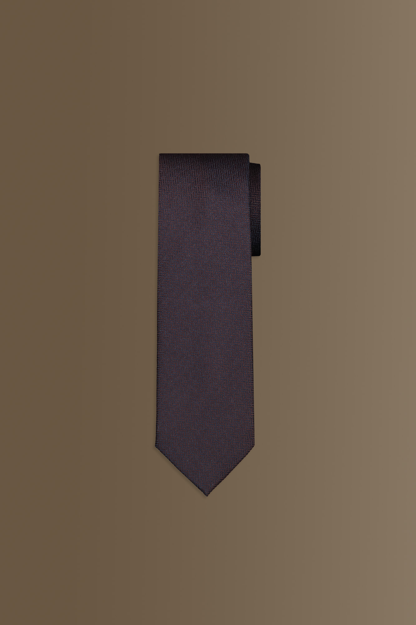 Cravatta misto bamboo - tessuto spigato image number 0