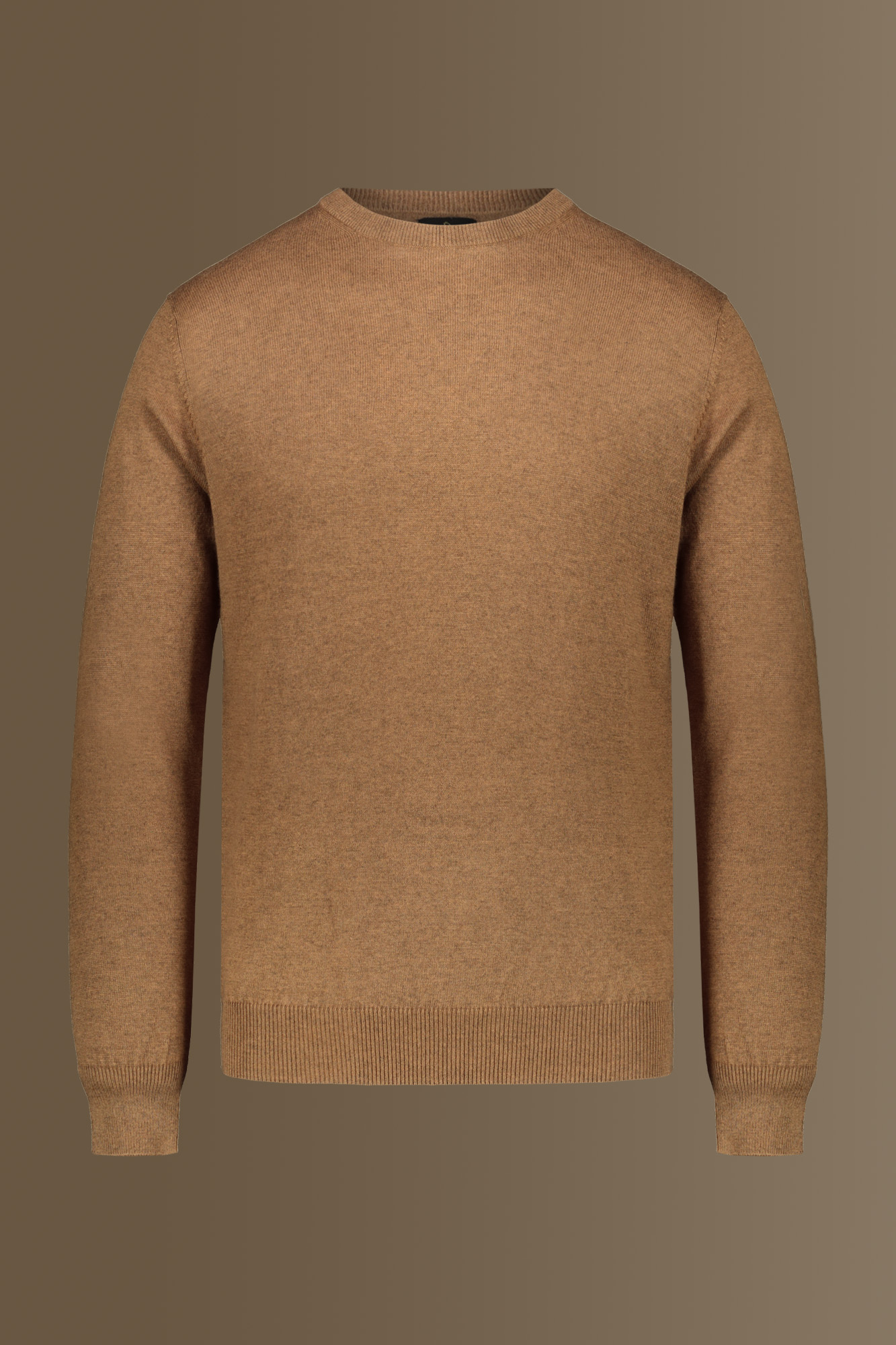 Round neck sweater in cotton- wool blend image number null