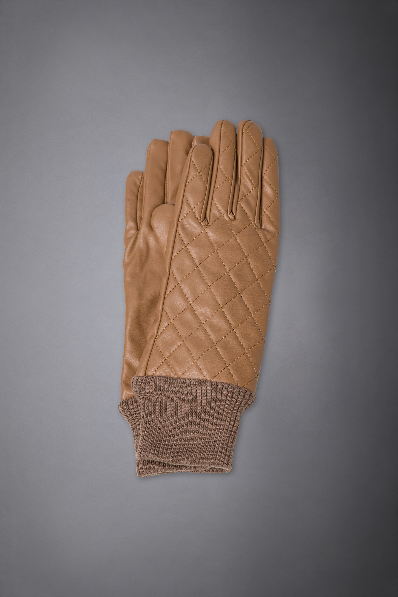 Women's padded gloves with knitted cuffs image number null