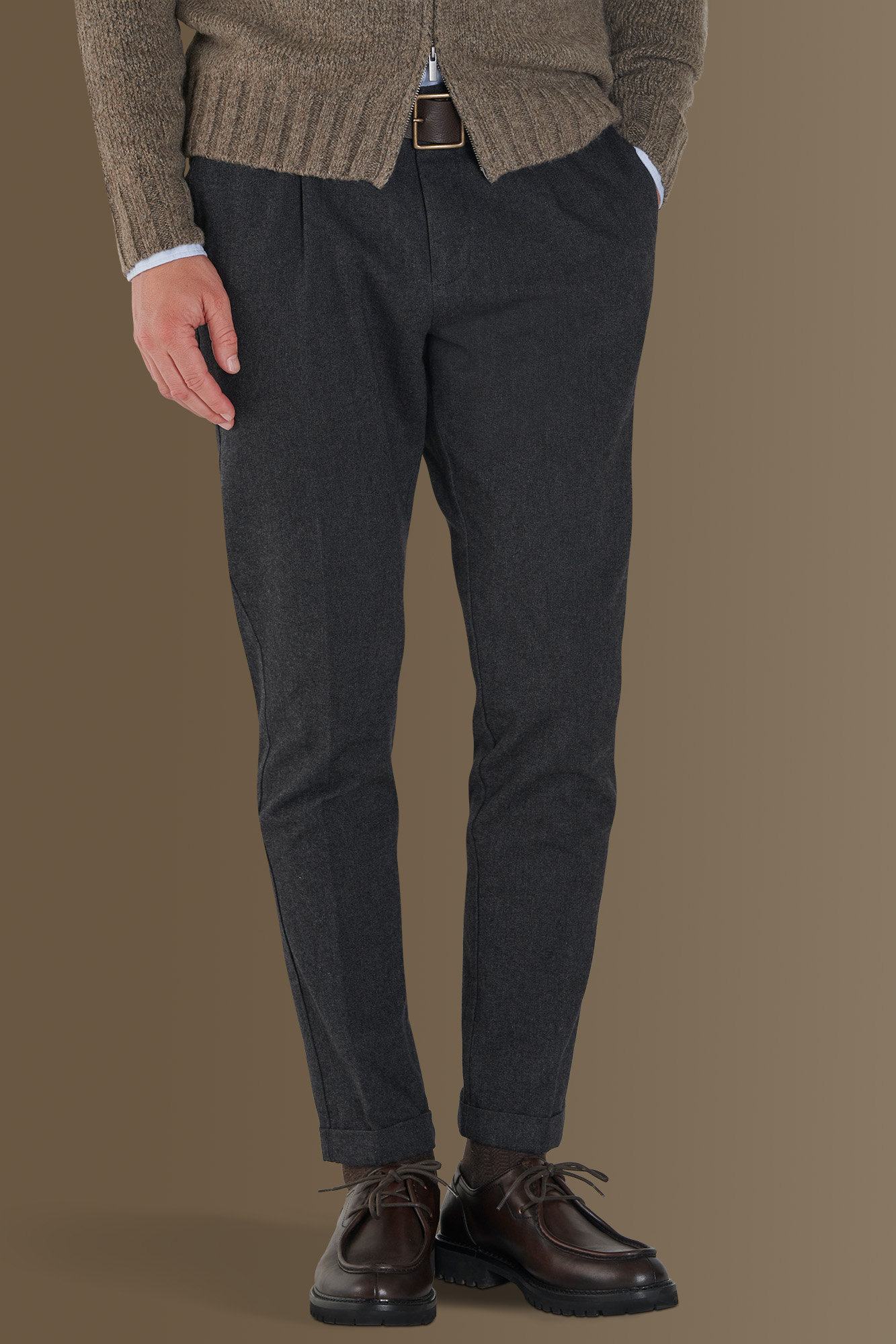 Pantalone chino twill melange image number null