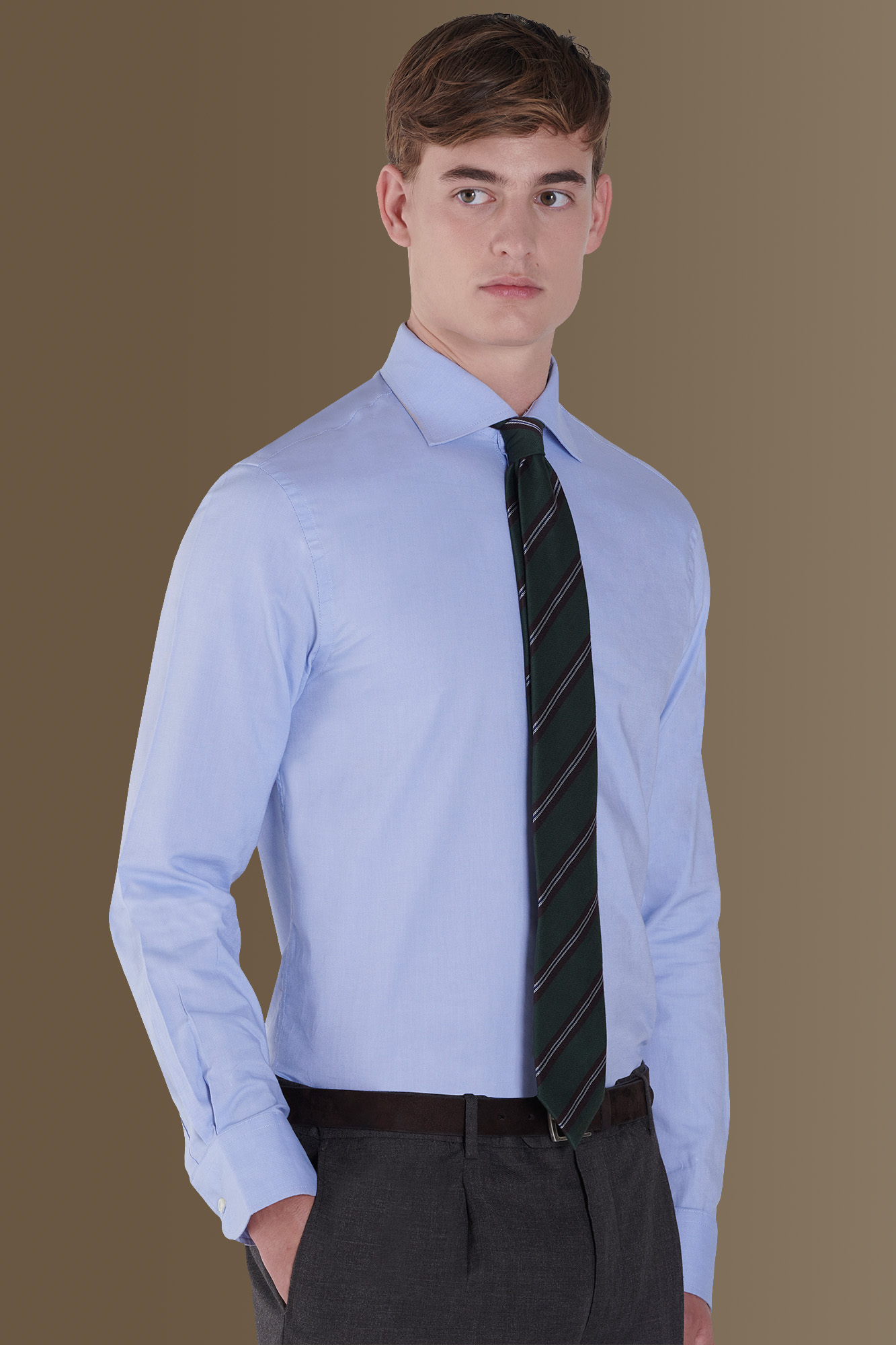 Camicia classica collo francese 100% cotone oxford pin -point image number null