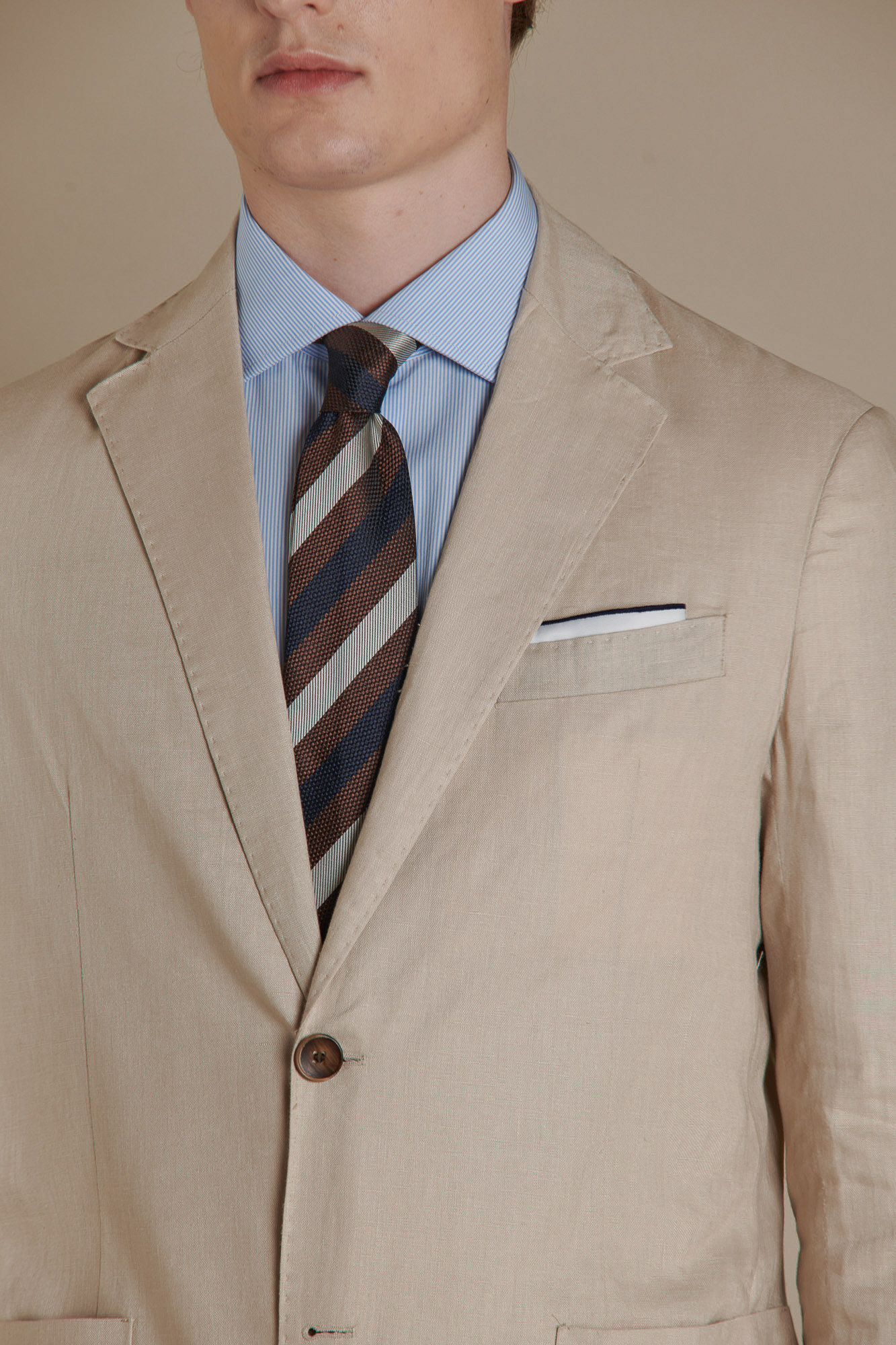 Giacca monopetto 100%lino made in italy image number null