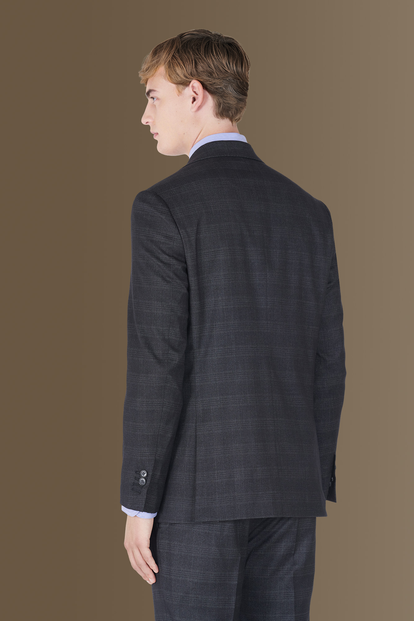Single-breasted check fabric suit image number null