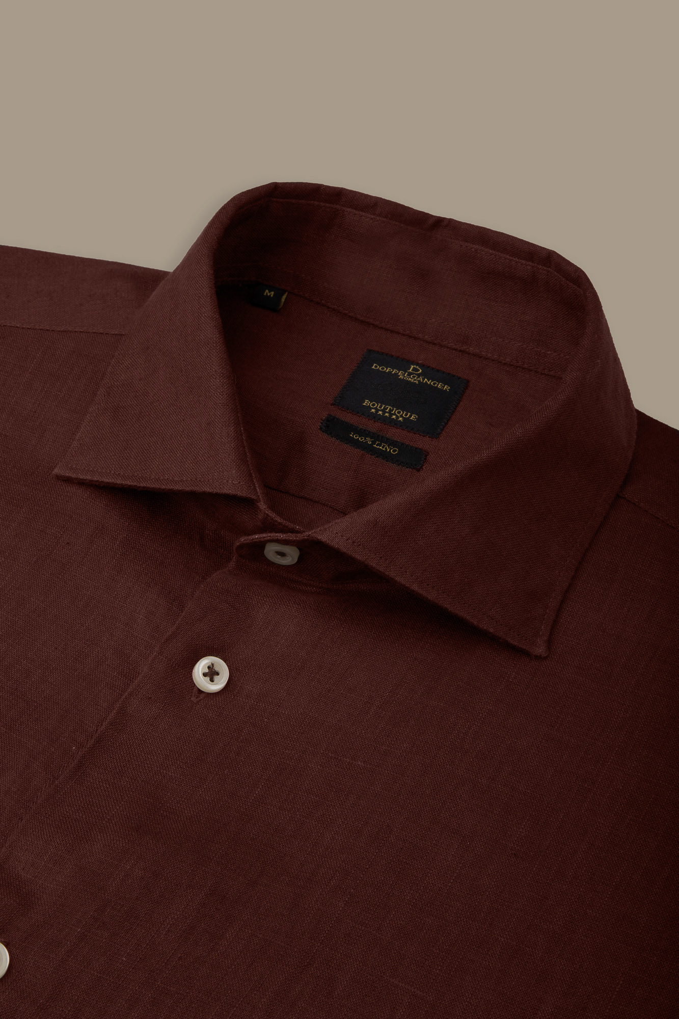 Camicia casual collo francese 100% lino image number null