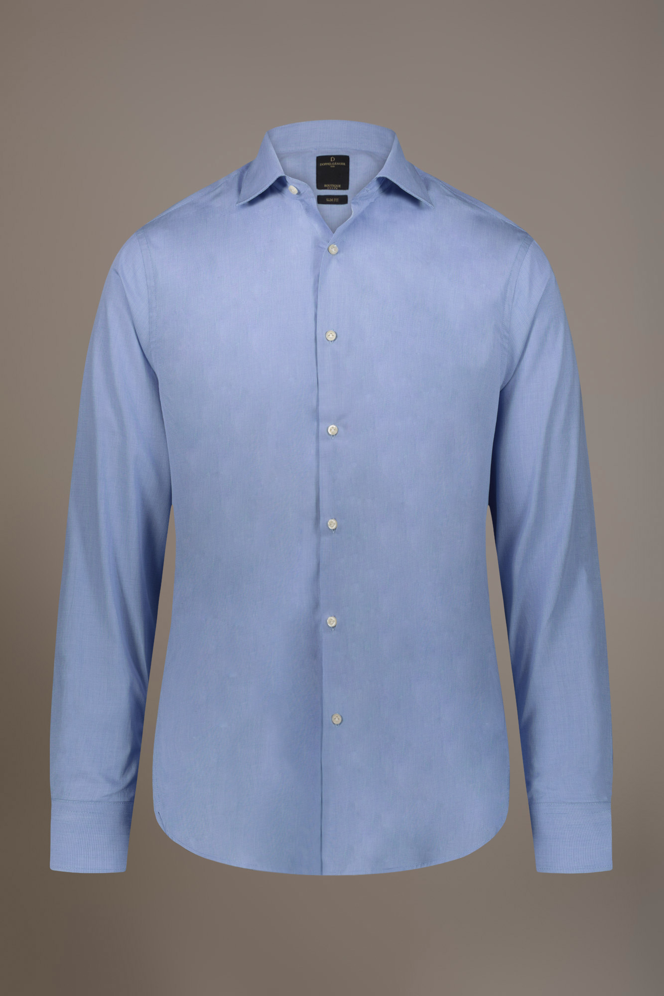 Classic shirt with french collar classic fit microcheck fabric image number null