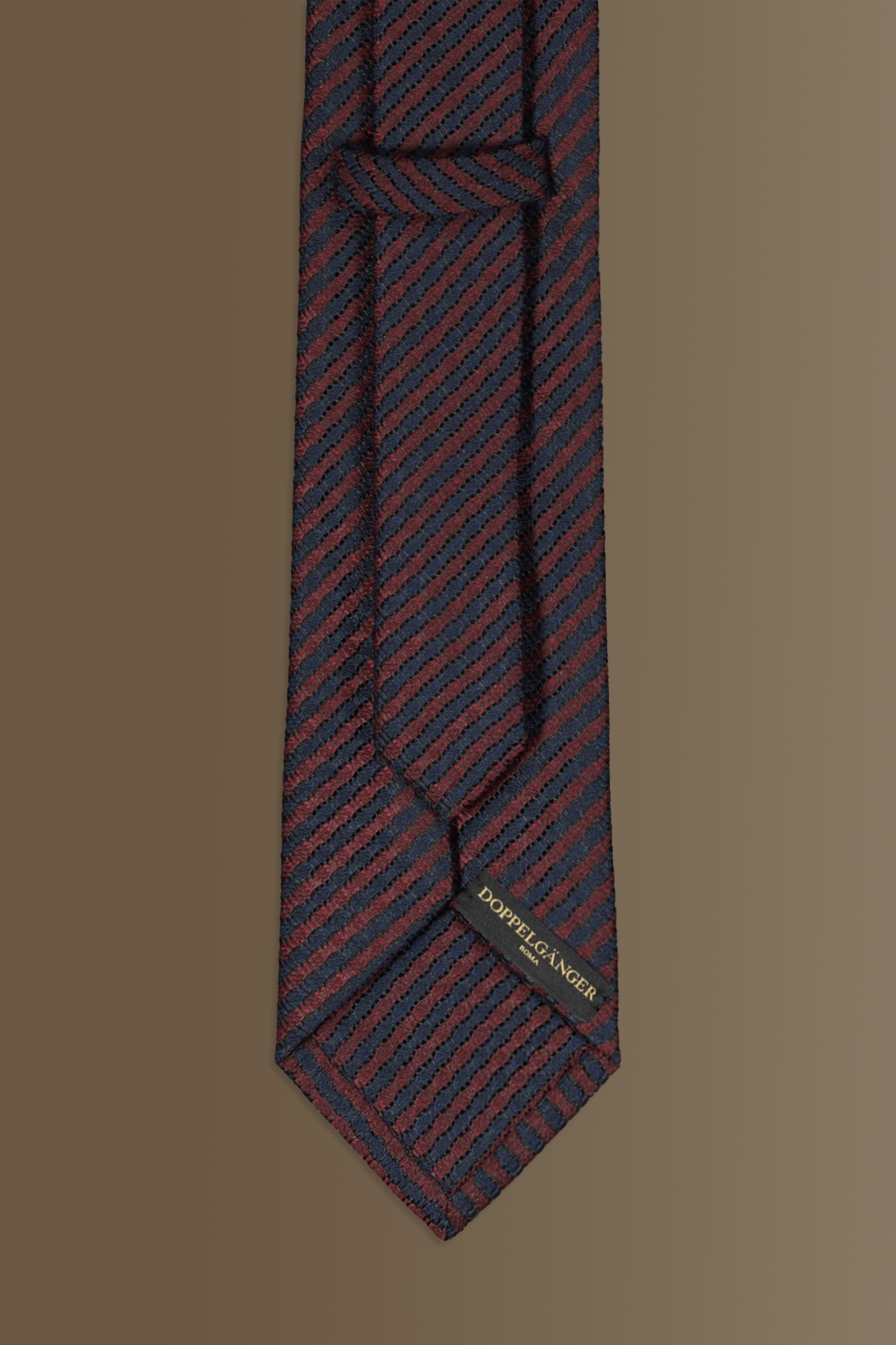 Cravatta uomo a righe blu misto bamboo regimental image number null