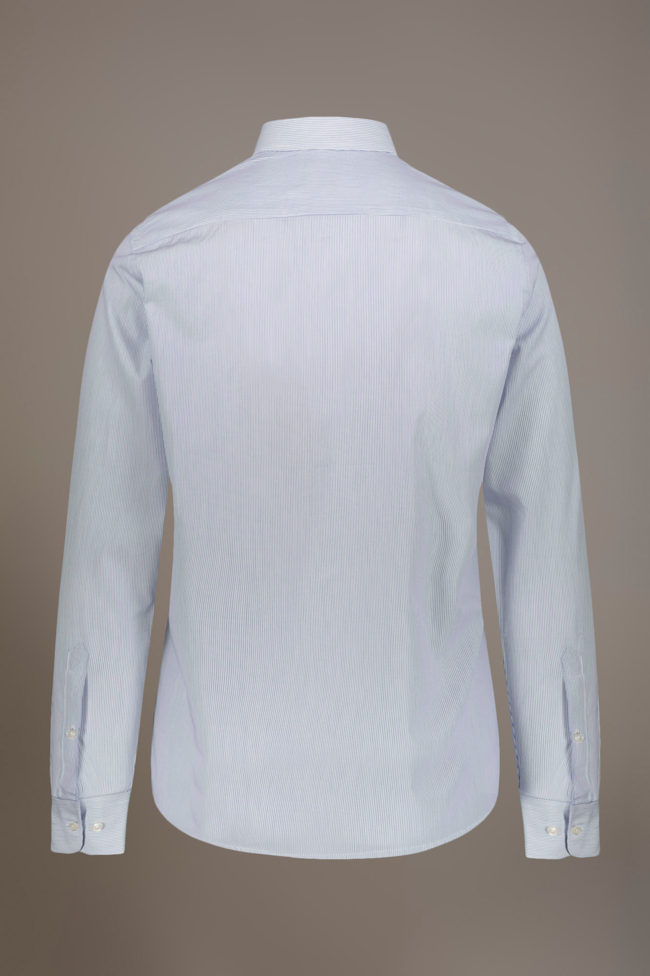 Camicia Collo Francese Piccolo Righe Twill Blu Scuro Da Uomo - Foto 6