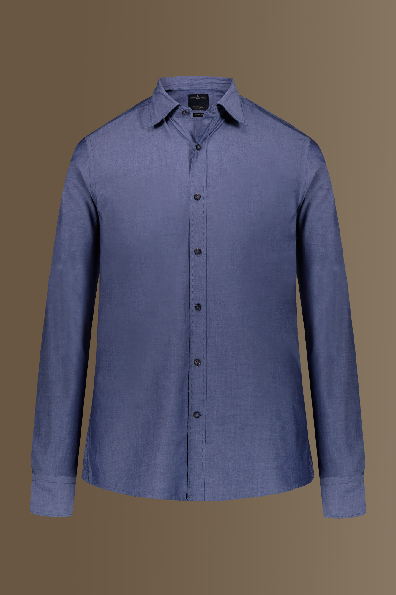 Camicia casual collo francese chambray image number null