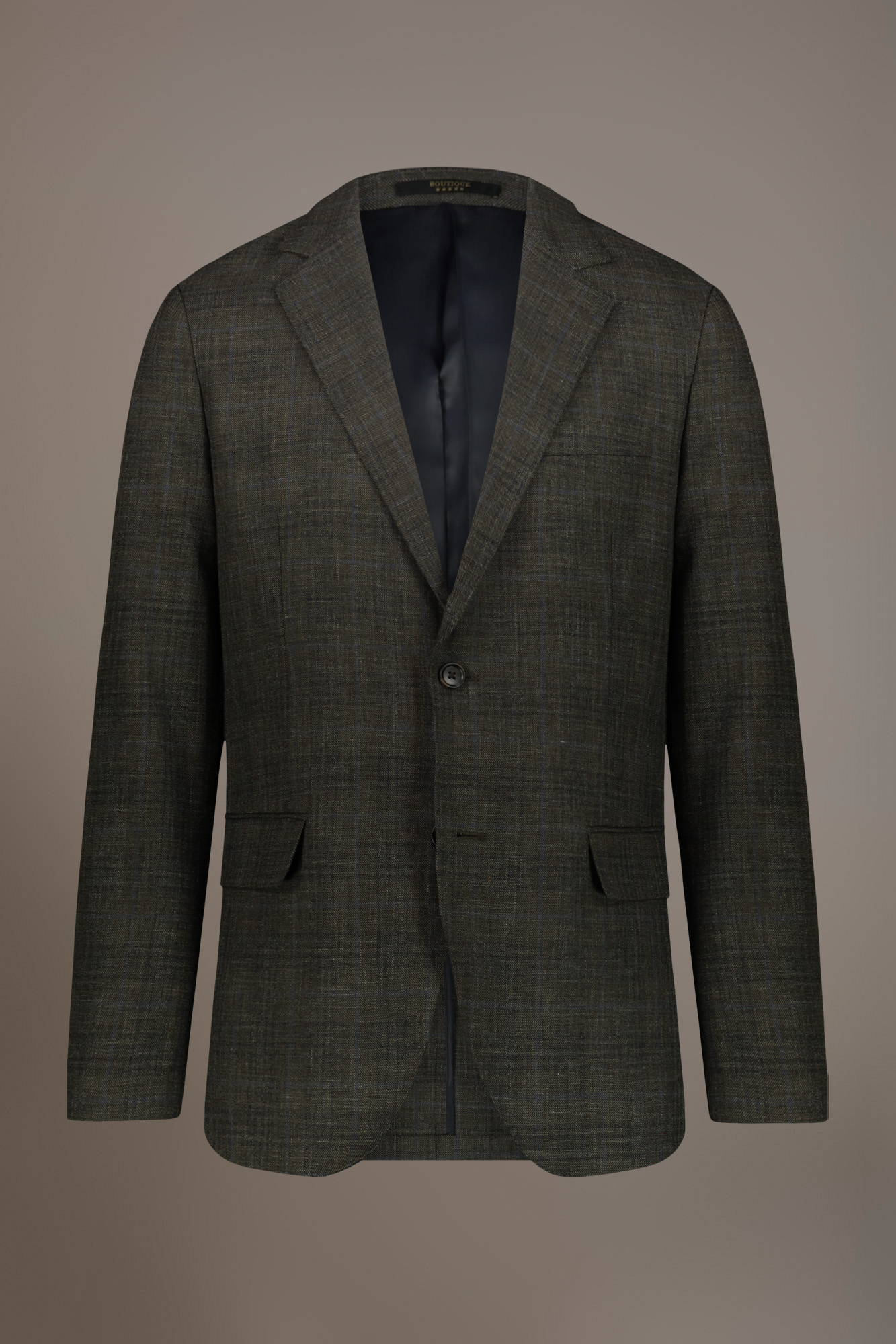 Cappotto Lungo Uomo Con Stampa Scozzese, Monopetto, Doppiopetto, Media Lunghezza, Con Tasche