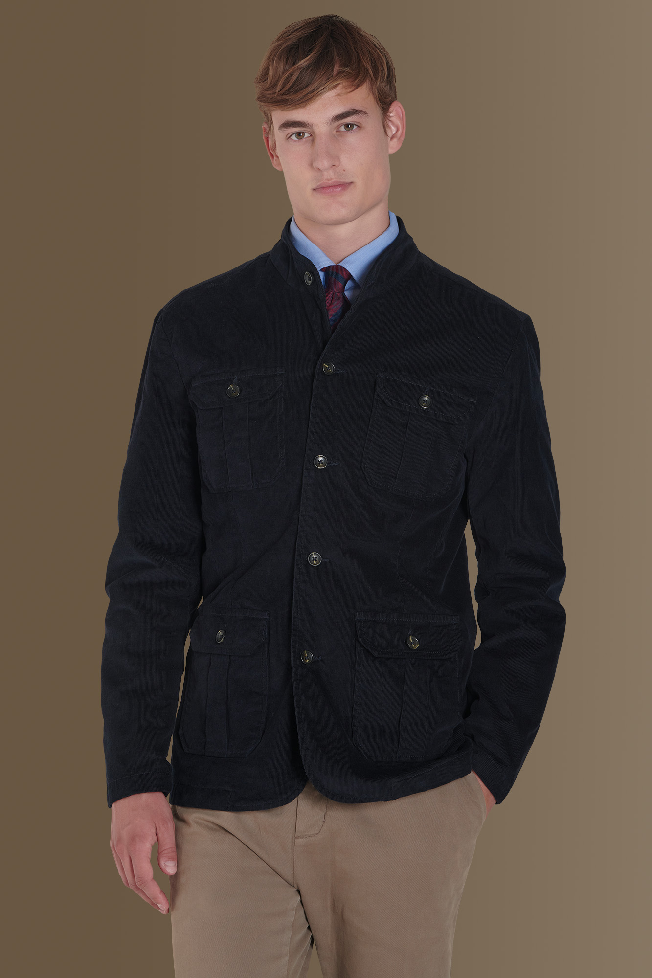 Corduroy field jacket cotton blend 