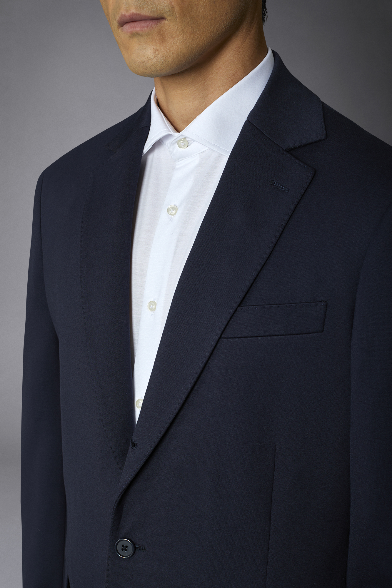 Men's single-breasted jacket in jersey regular fit image number null
