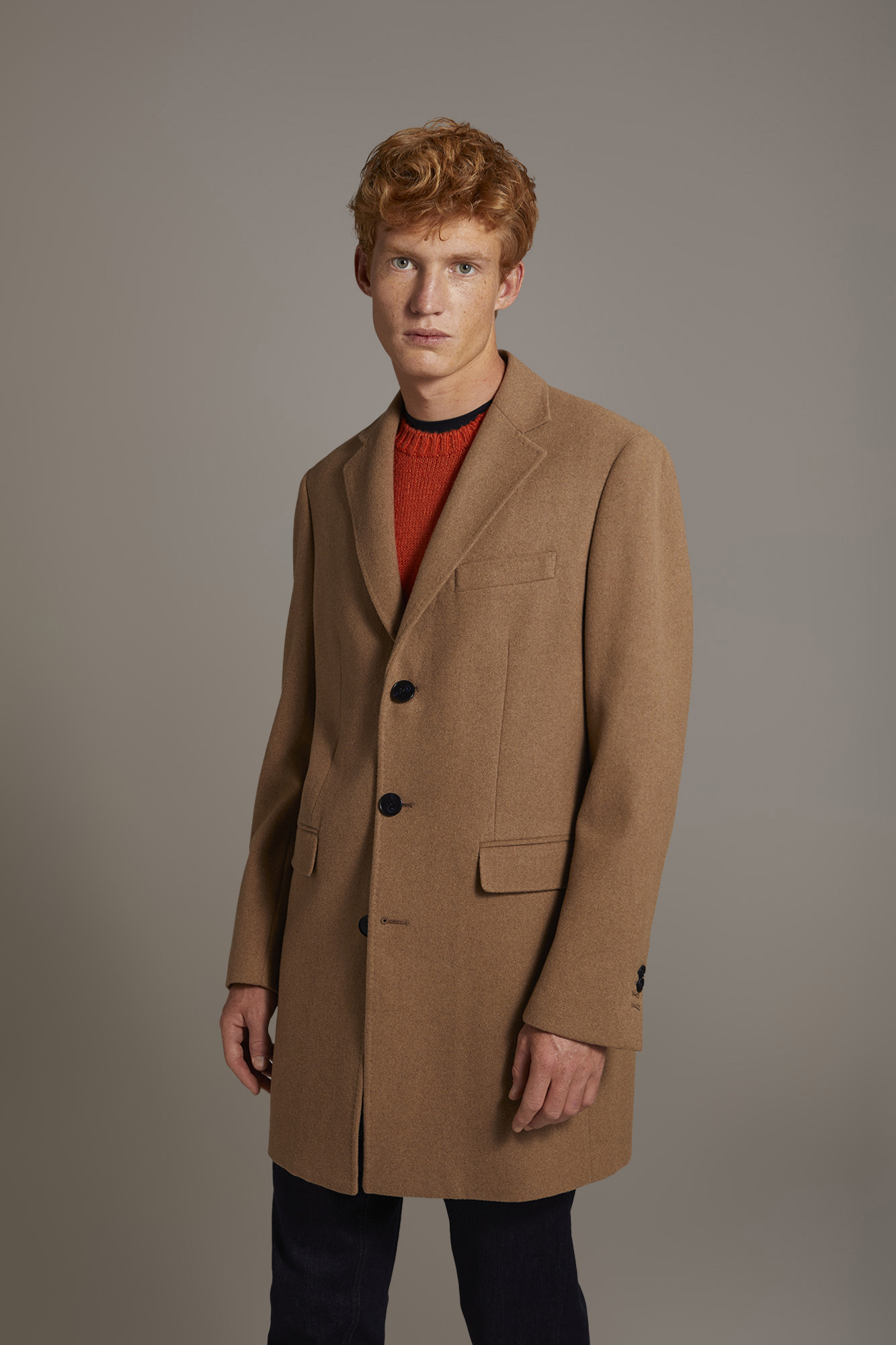 Classic single-breasted coat wool blend image number null