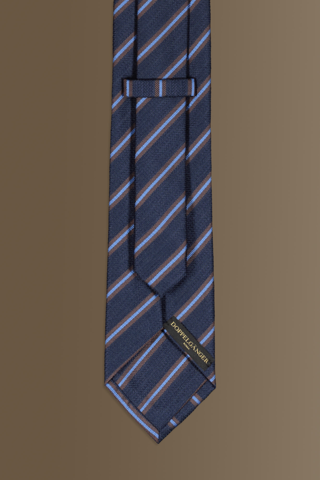 Cravatta uomo blu fantasia regimental in misto bamboo image number null