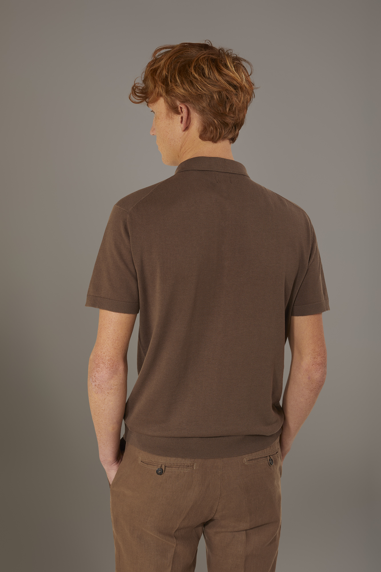 Polo manica corta in maglia 100% cotone image number null