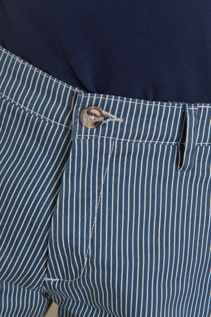 Chino bermuda twill construction with stripe print image number null