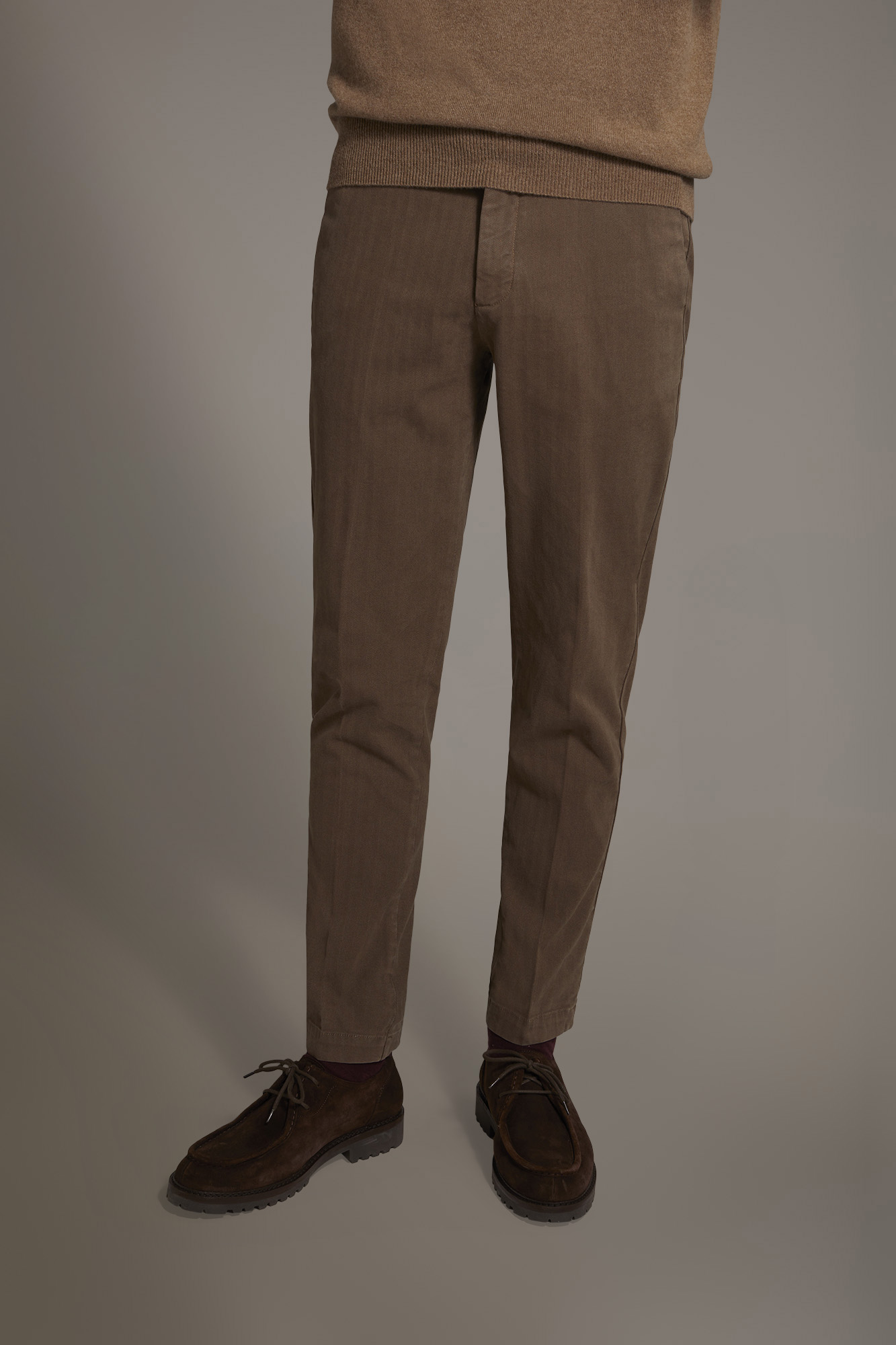 Pantalone classico regular fit tessuto spigato image number null