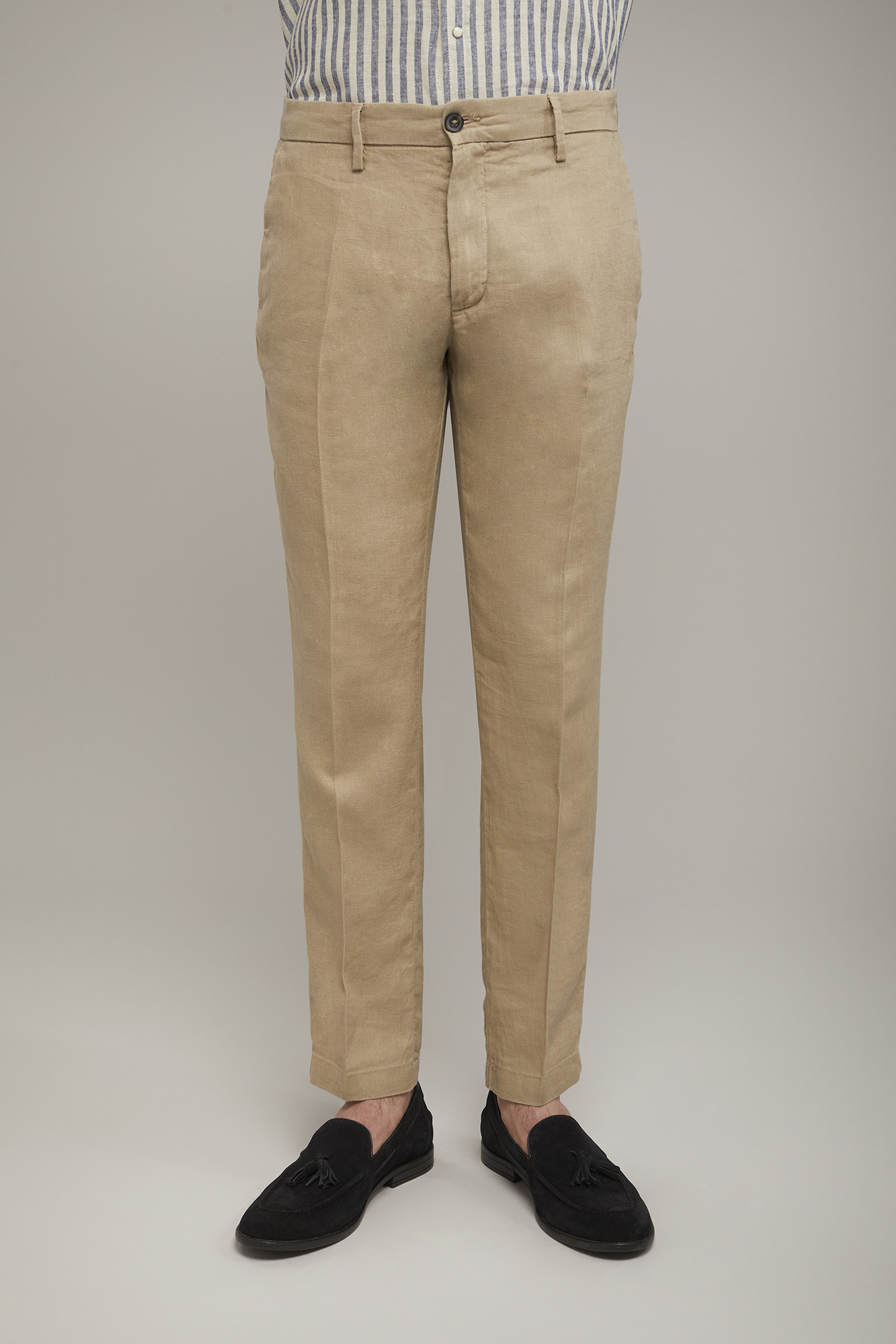 Pantalon chino 100% lin regular fit image number null