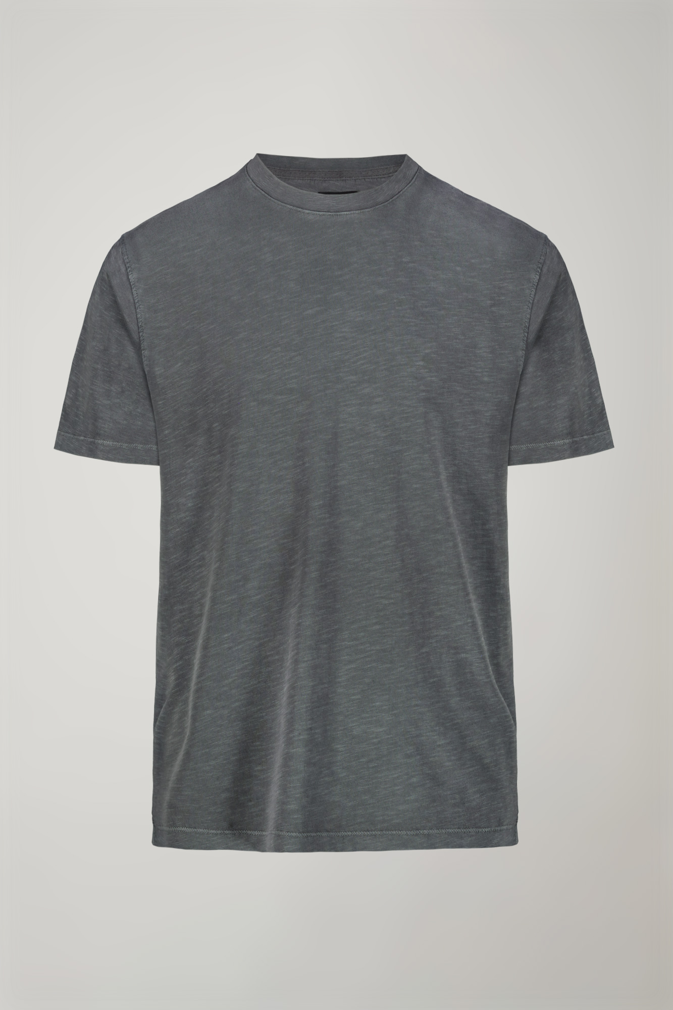 Herren-T-Shirt mit Rundhalsausschnitt aus 100 % Slub-Baumwolle in normaler Passform image number null