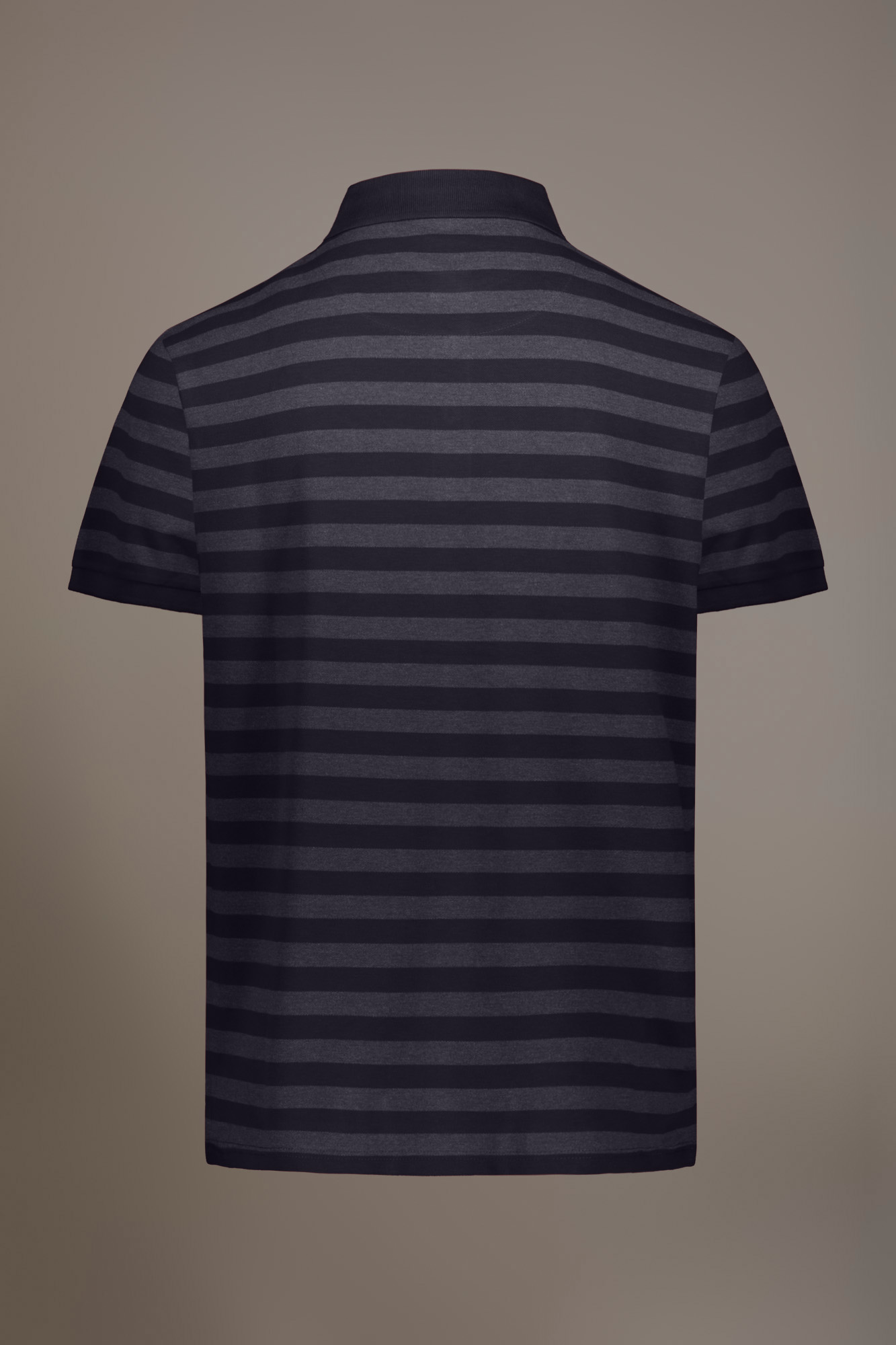 Kurzärmeliges Poloshirt aus melierter Baumwollmischung image number null