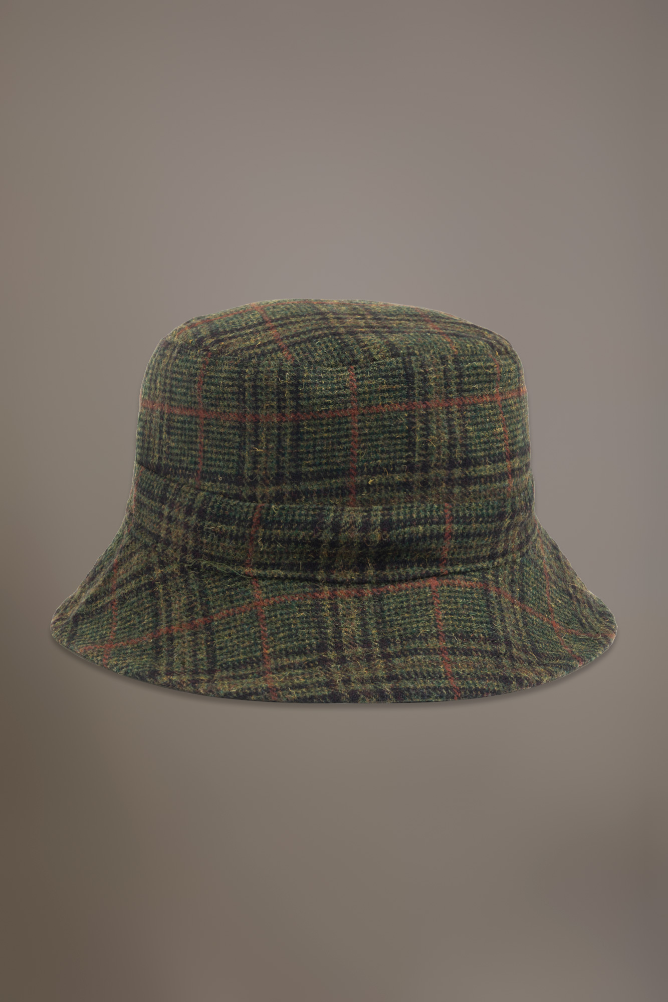 Double face check design wool blend fisherman hat image number null