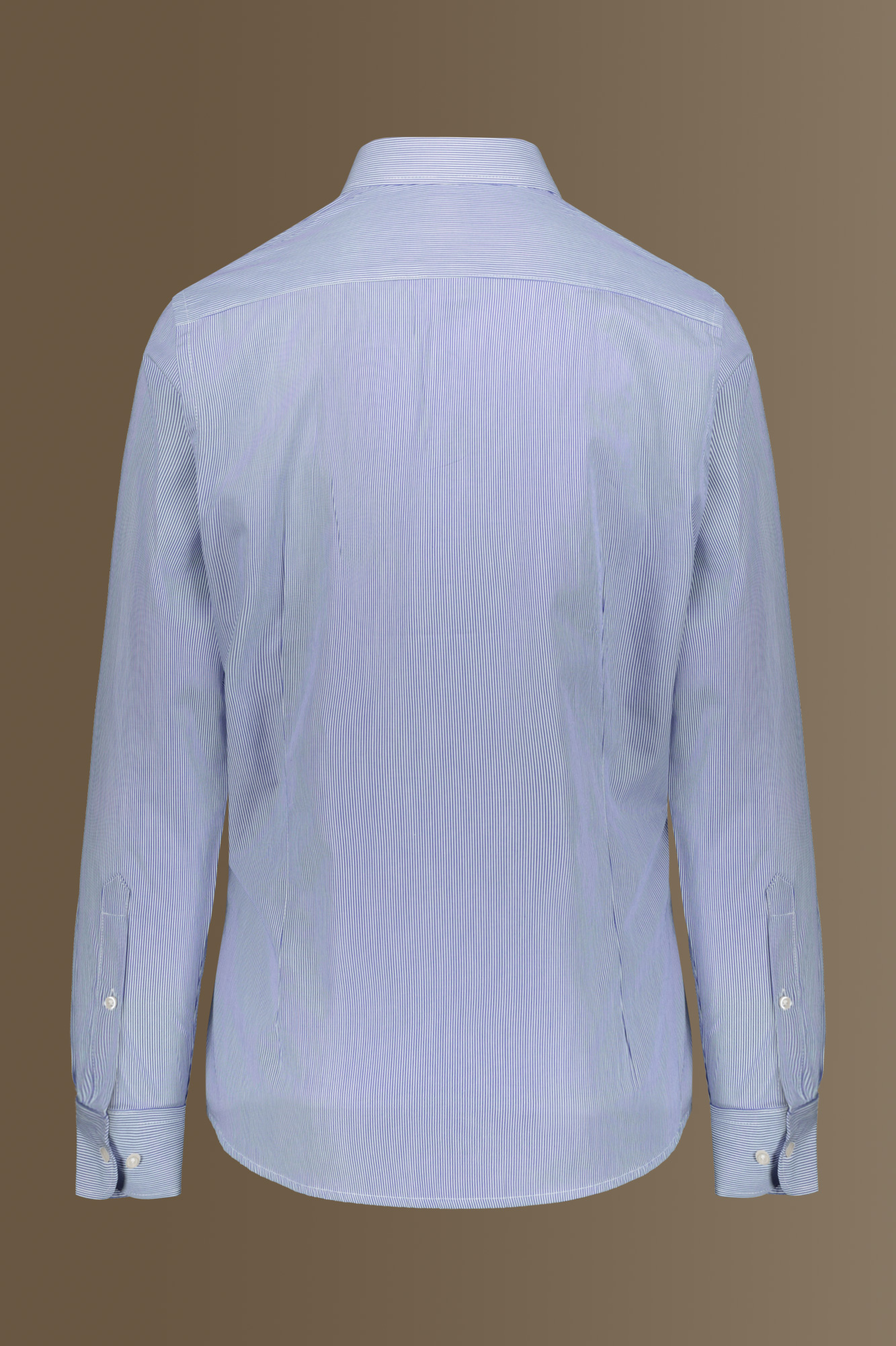 Camicia classica collo francese tinto filo a righe strette image number null