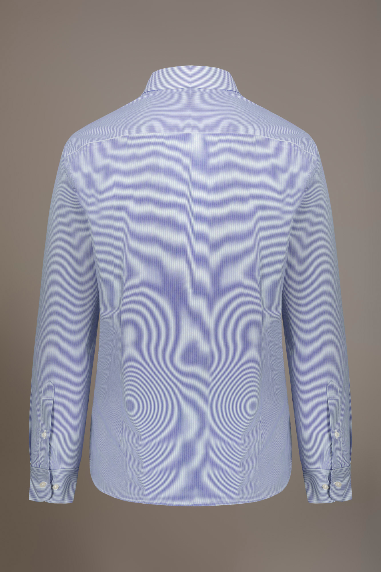 Camicia classica collo francese slim fit tessuto tinto filo rigato image number null