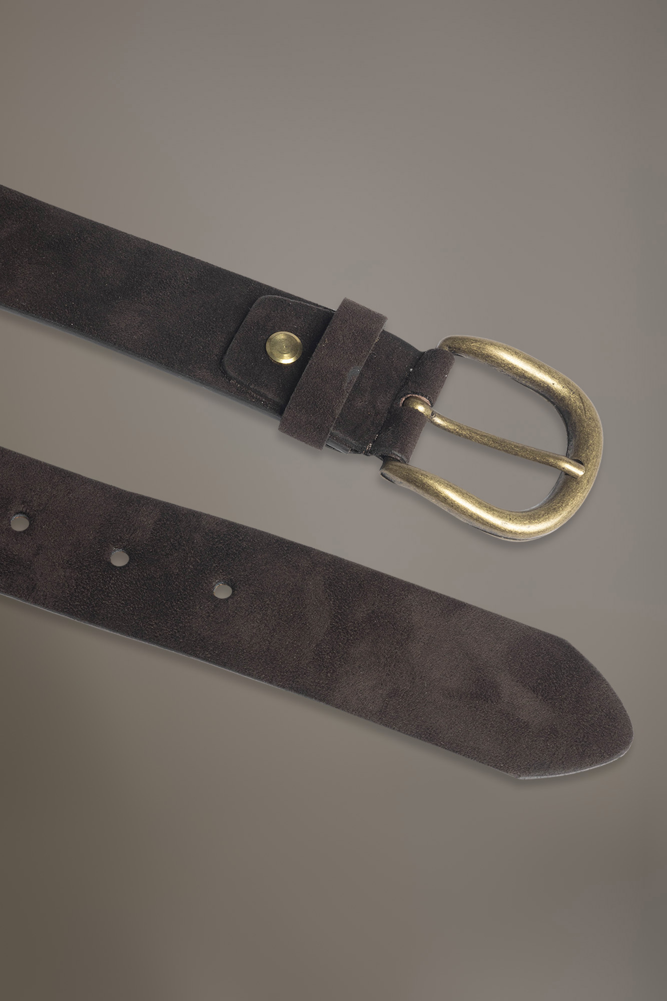 Cintura rivestita in pelle scamosciata made in Italy image number 1