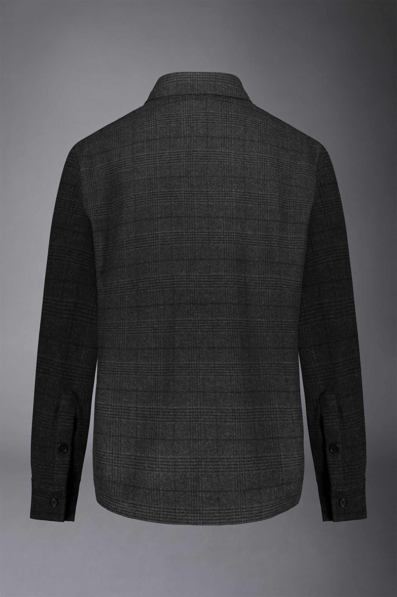 Veste de chemise en laine mélangée à carreaux, coupe régulière image number null