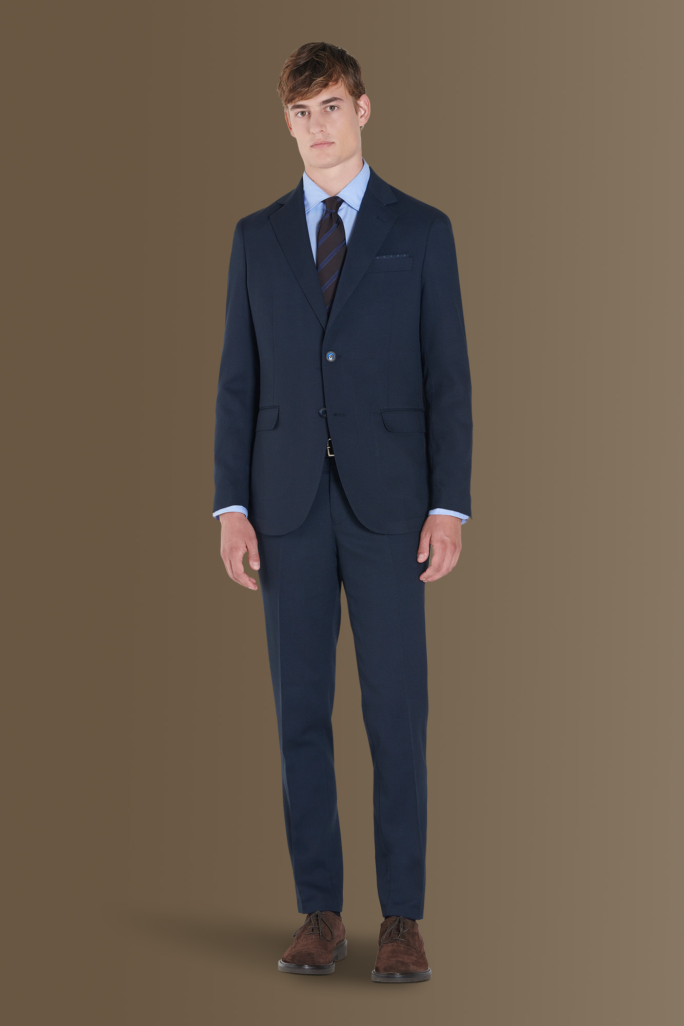 Single-breasted birdseye fabric suit image number null