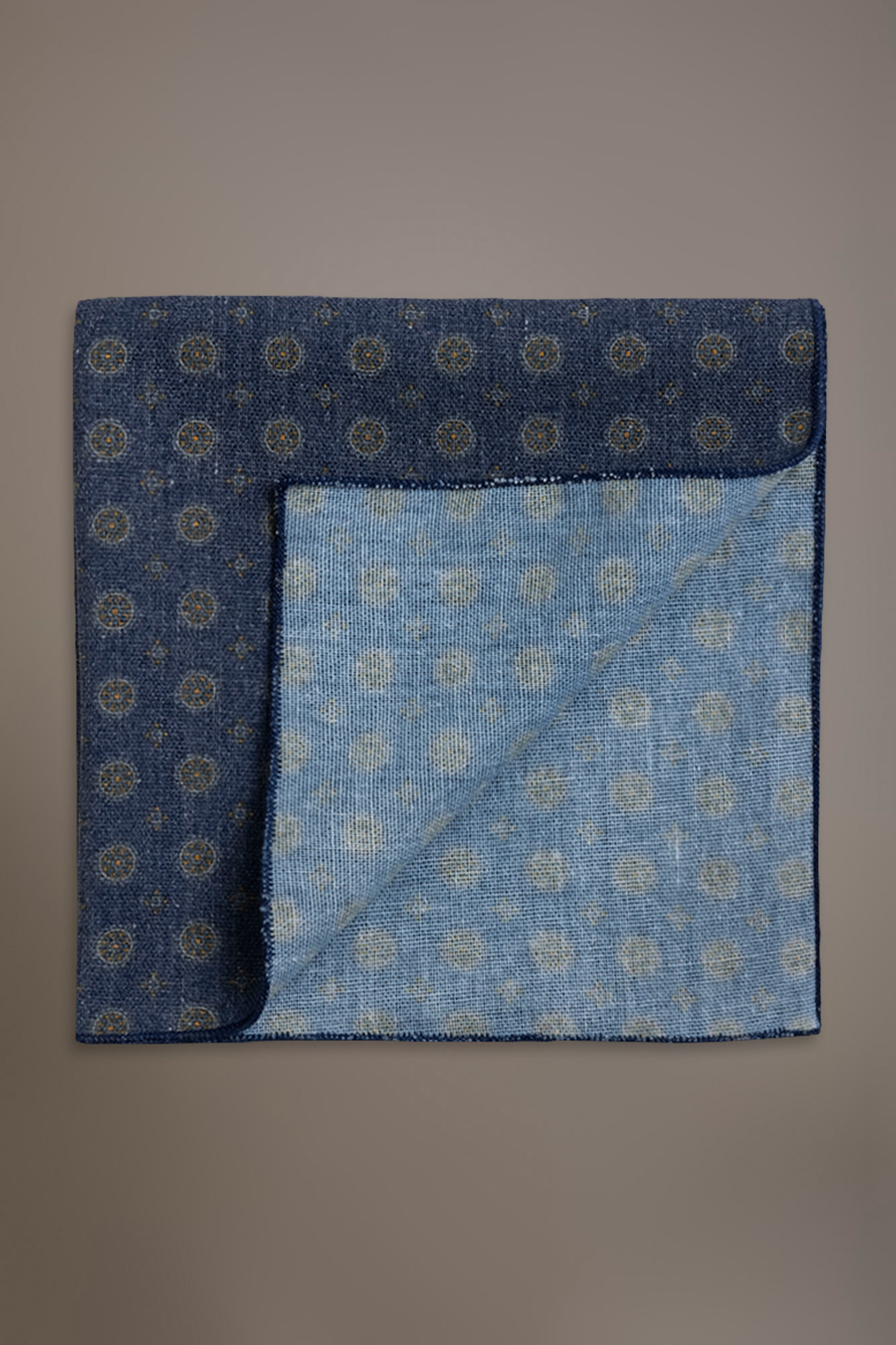 Pochette misto lino uomo Blue disegno fantasia image number null
