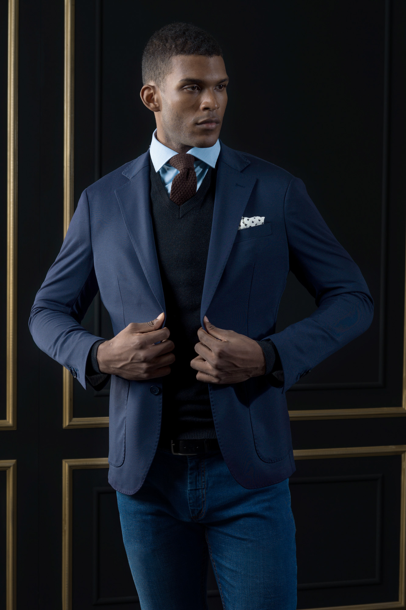 Single breasted blazer with classic lapel image number null