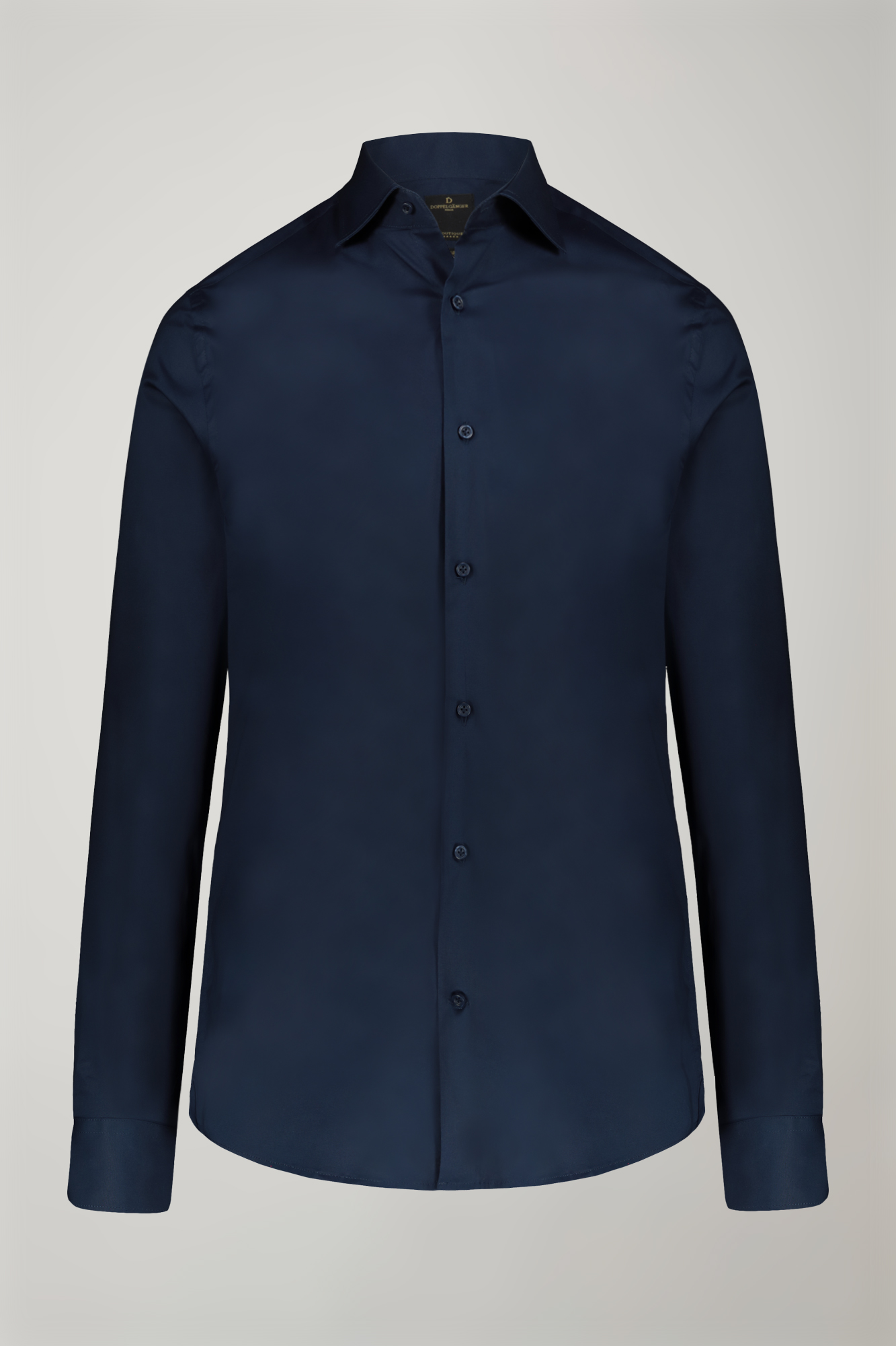 Men's French collar classic shirt stretch slub fabric image number null