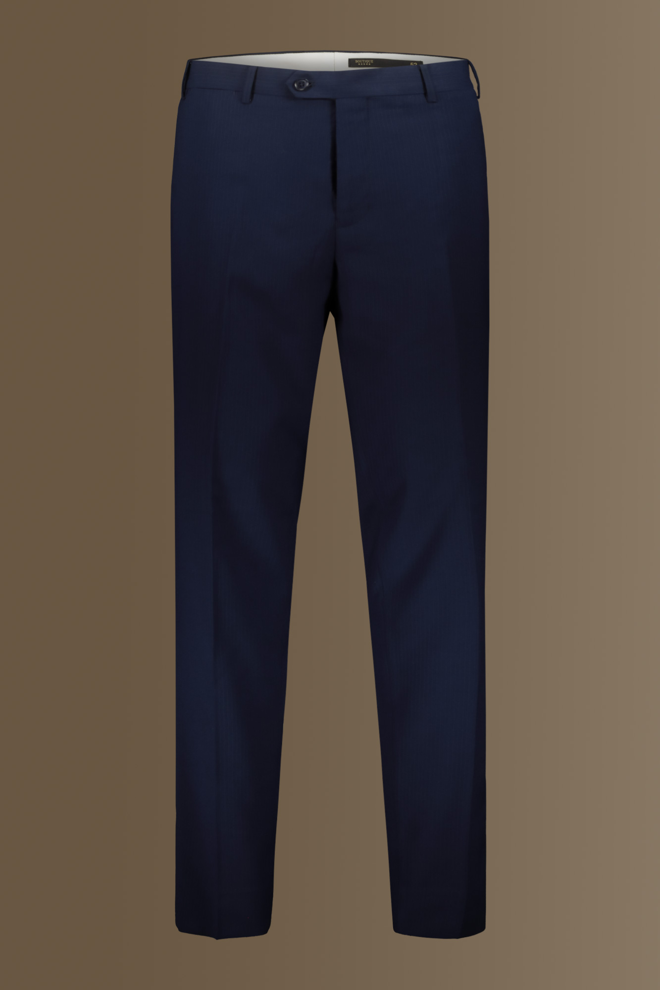 Abito monopetto uomo con pantalone senza pinces tessuto dal disegno gessato image number null