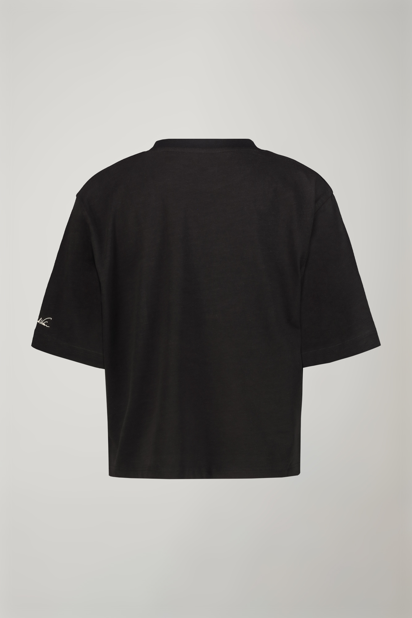 Damen-T-Shirt mit Rundhalsausschnitt aus 100 % Baumwolle in normaler Passform image number null